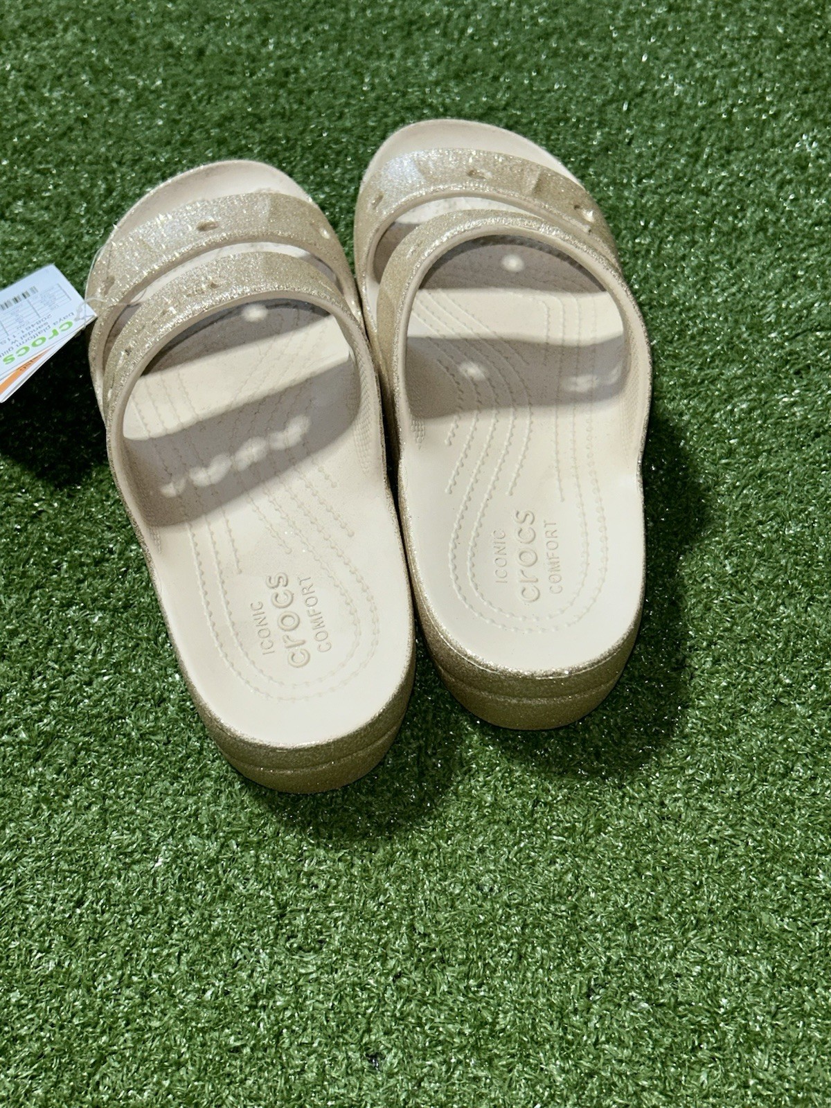 Crocs Baya Platform Golf Glitter Slide Sandal Women’s Size 8 NEW
