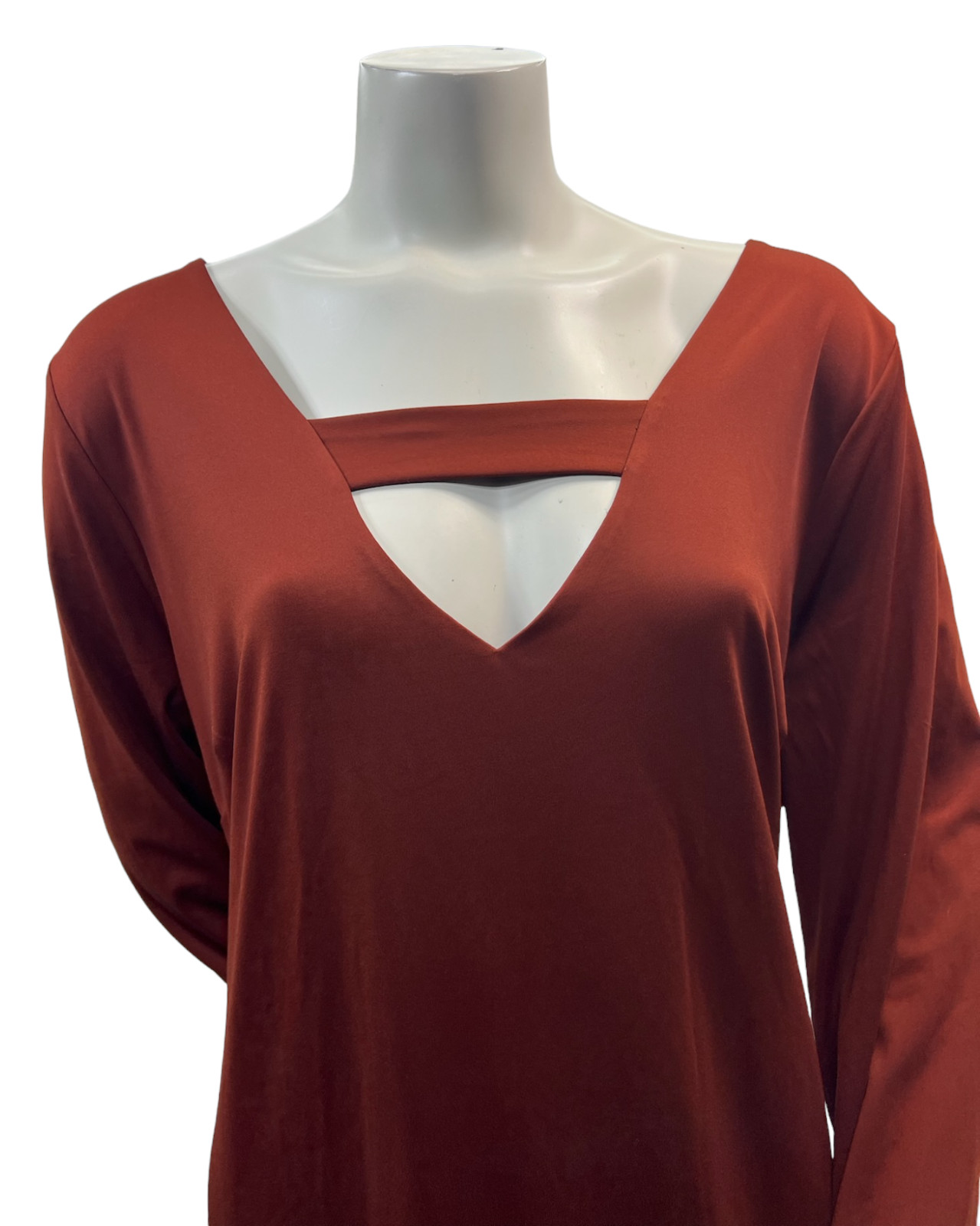 Bar III Bodycon Dress Womens Plus size 3X Copper Brown Long Sleeve Stretch New