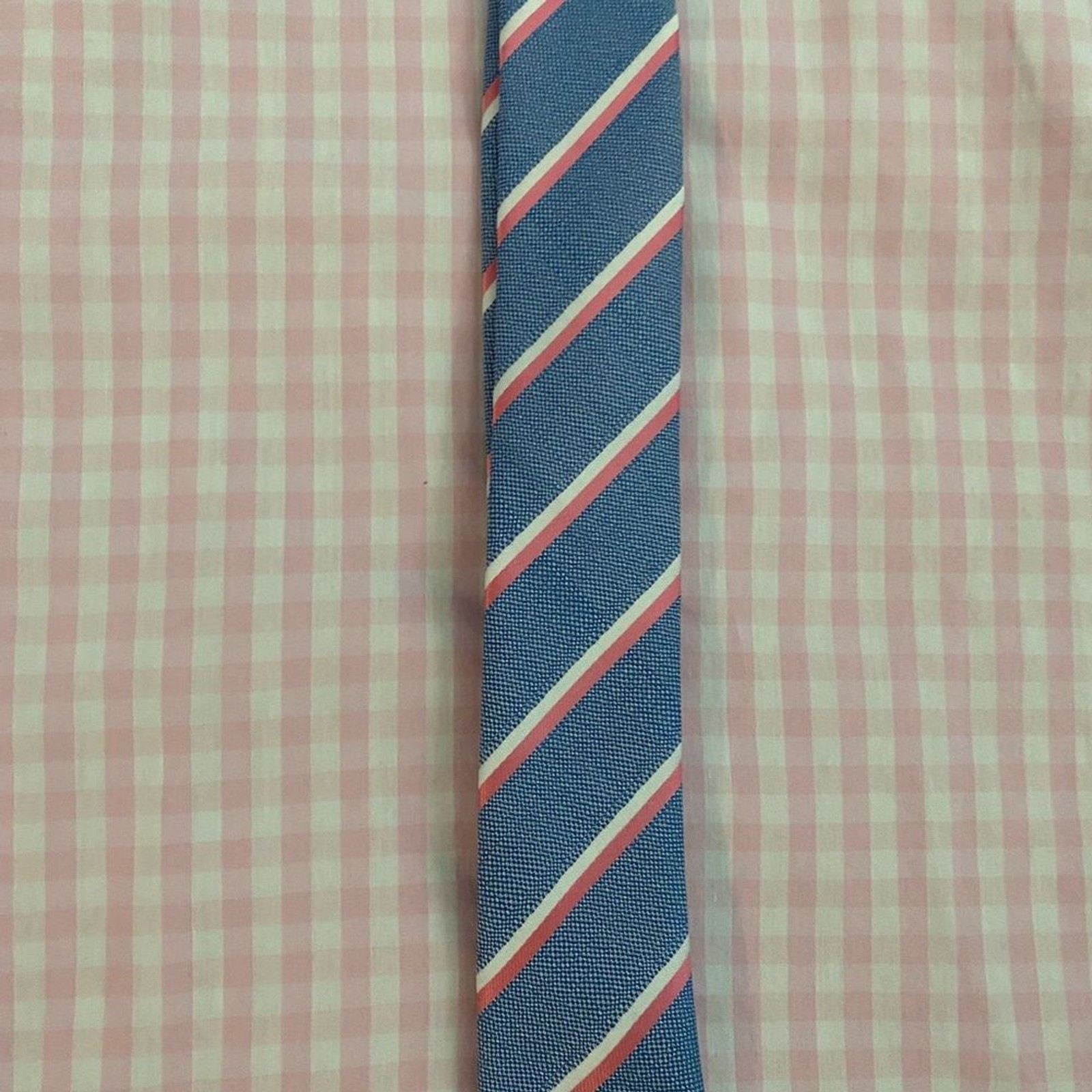 THFLEX Tommy Hilfiger Pink White CHECKED SHIRT Blue Pink TIE for Suit BOYS 10