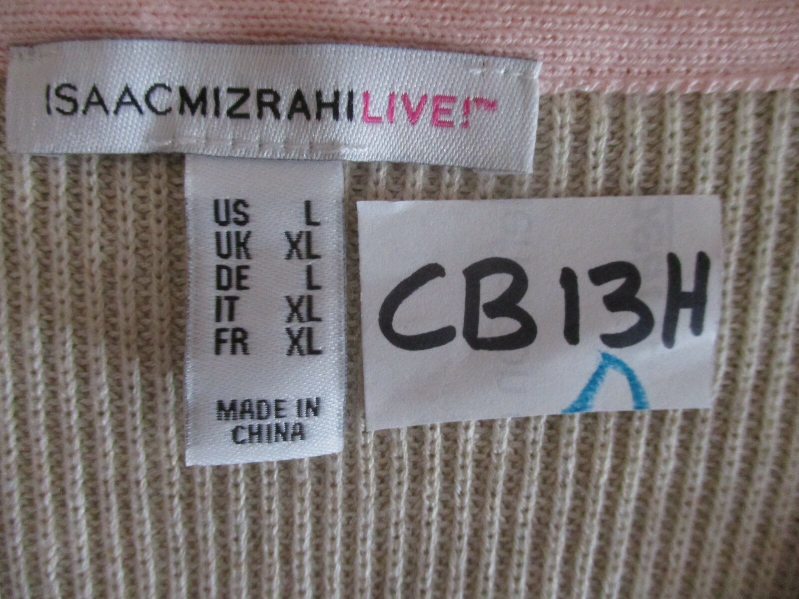 Isaac Mizrahi Shaker Stitch Sweater Beige Large Pull On A377026 Women CB13H