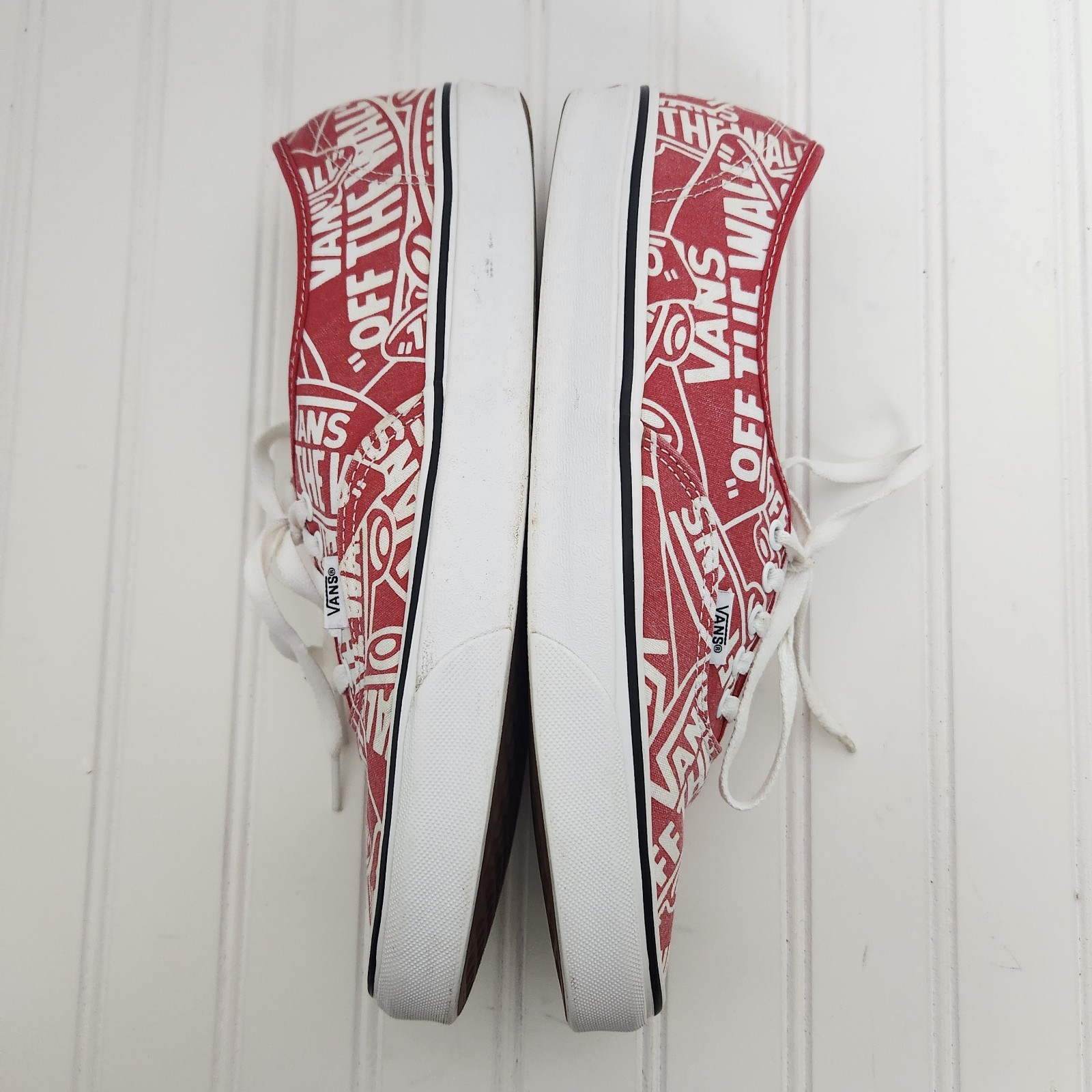 Vans Doheny OTW Mens Size 12 All Over Repeat Print Red/White Lace Up Sneakers