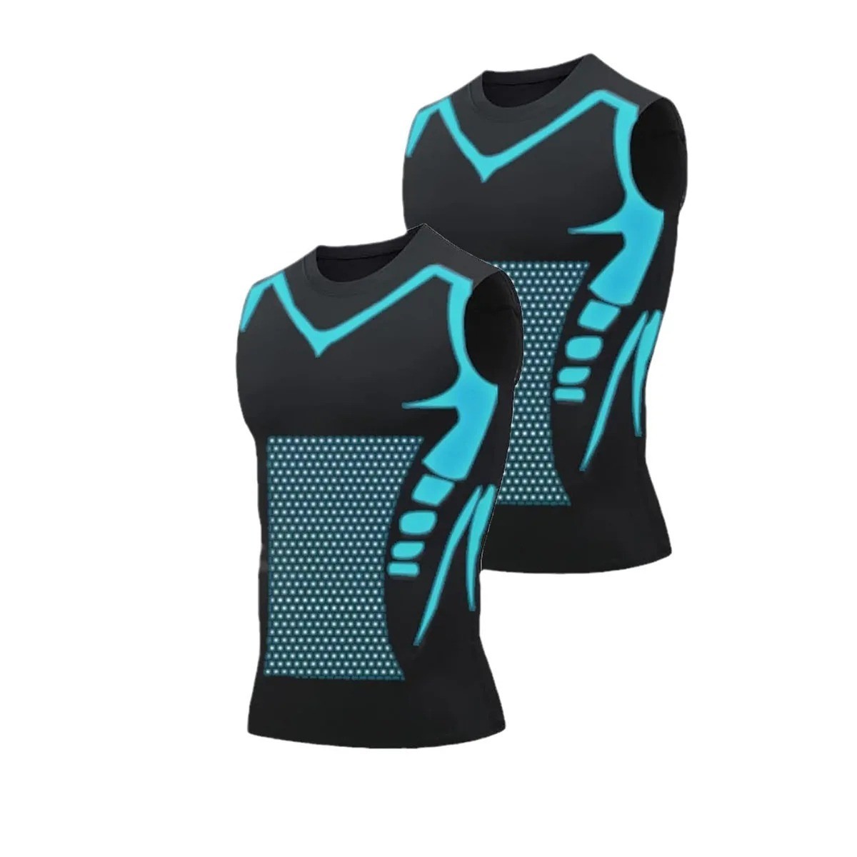 Men Compression Shirt Version Ionic Shaping Sleeveless Vest Sport Tank Top S-2XL