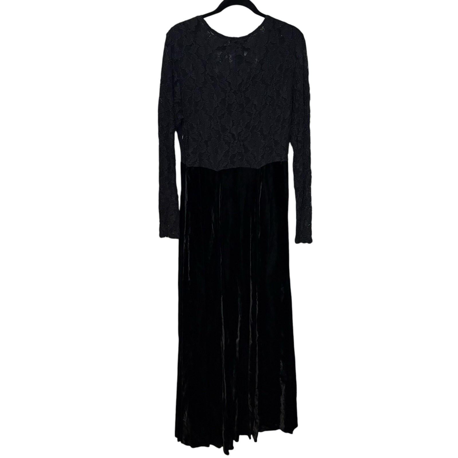 Double D Ranch Black Lace Velvet Long Sleeve Maxi Dress Size Small