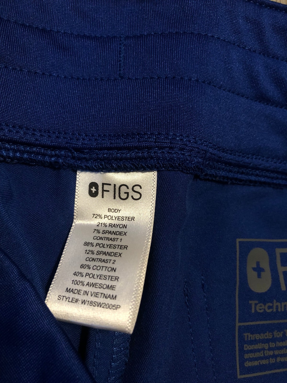 FIGS Scrubs Pants Bottoms Technical Collection Small S Blue PO#1579 (M88
