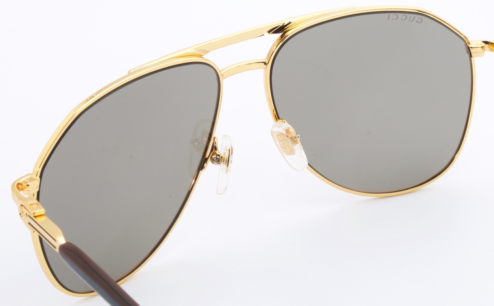 Brand New Authentic Gucci Brown Gold High Bridge Fit GG1220 S 002 Sunglass
