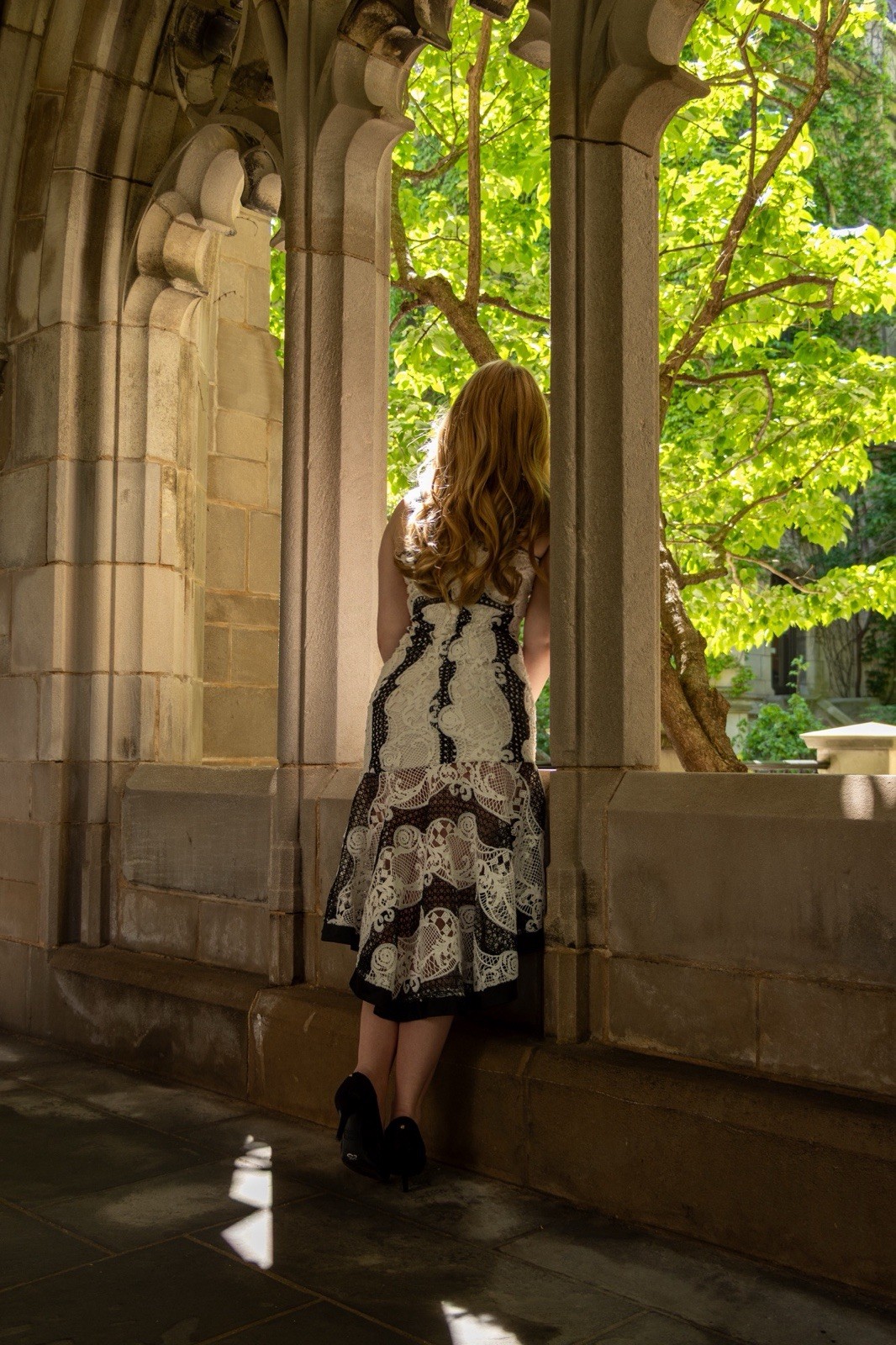 Black and White Lace Dress