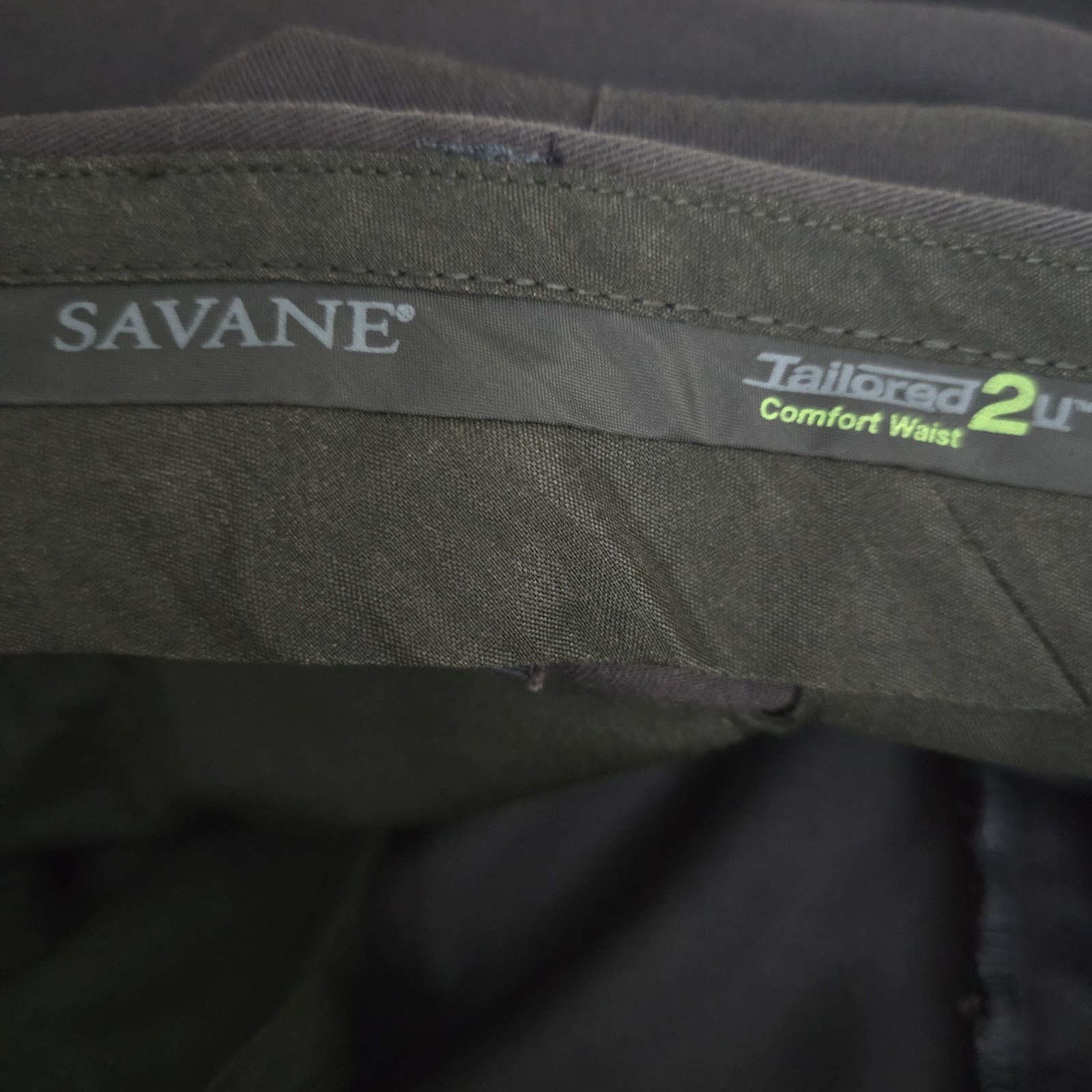 NEW Savane Pants Men 38×31 Black Performance Chino Straight Leg 100% Cotton