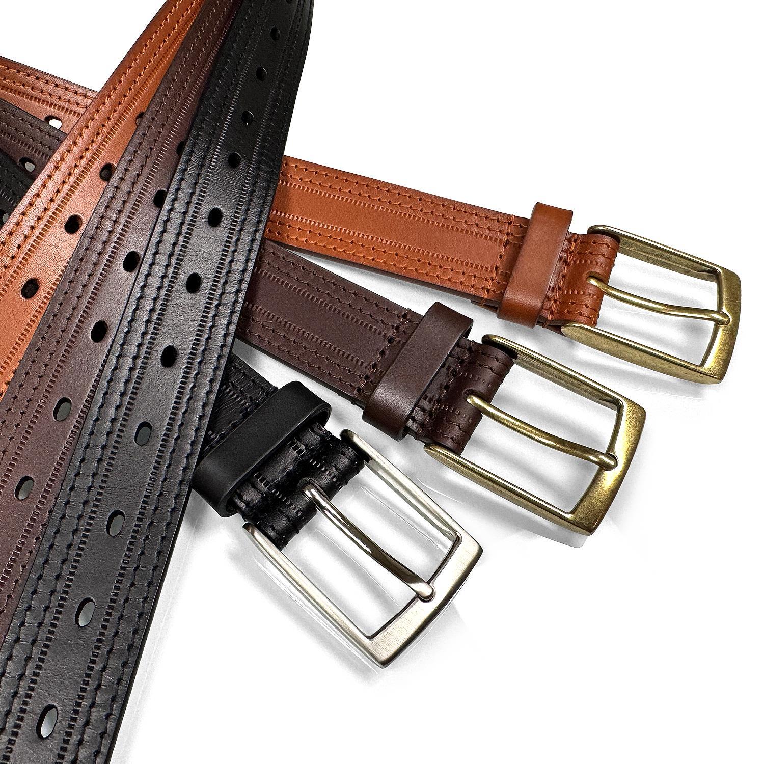 Men’s Belts One Piece 100% Genuine Leather Work Business Dress Belt