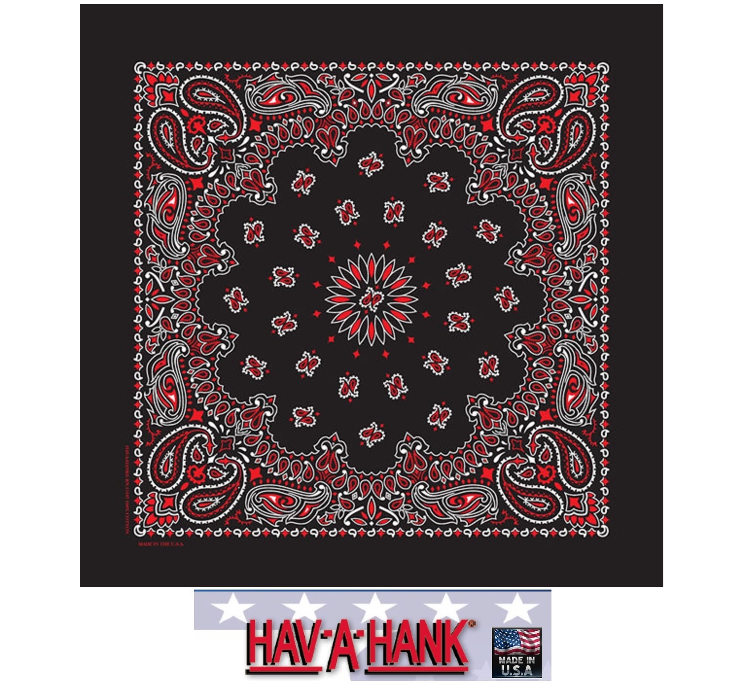 HAVAHANK 2-Sided Cotton PAISLEY BANDANNA BANDANA Head Neck Face Mask Wrap Scarf