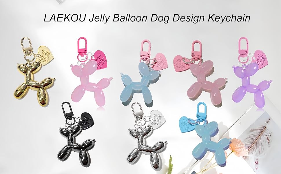 Jelly Balloon Dog Keychain for Women, Cute Bag Charms Key Chain | Keychains