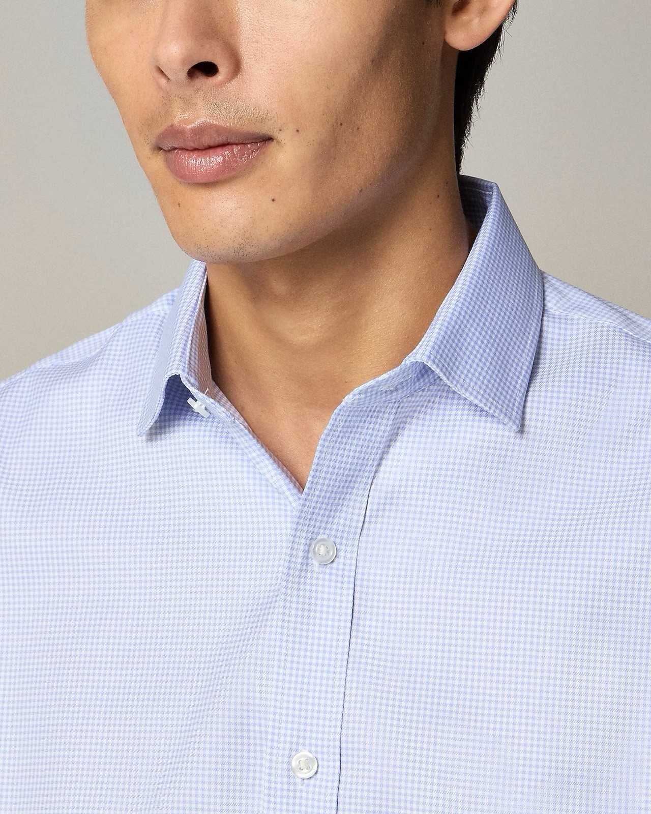 J. CREW Bowery Slim Performance Stretch Dress Shirt in Blue Check Size M CA351