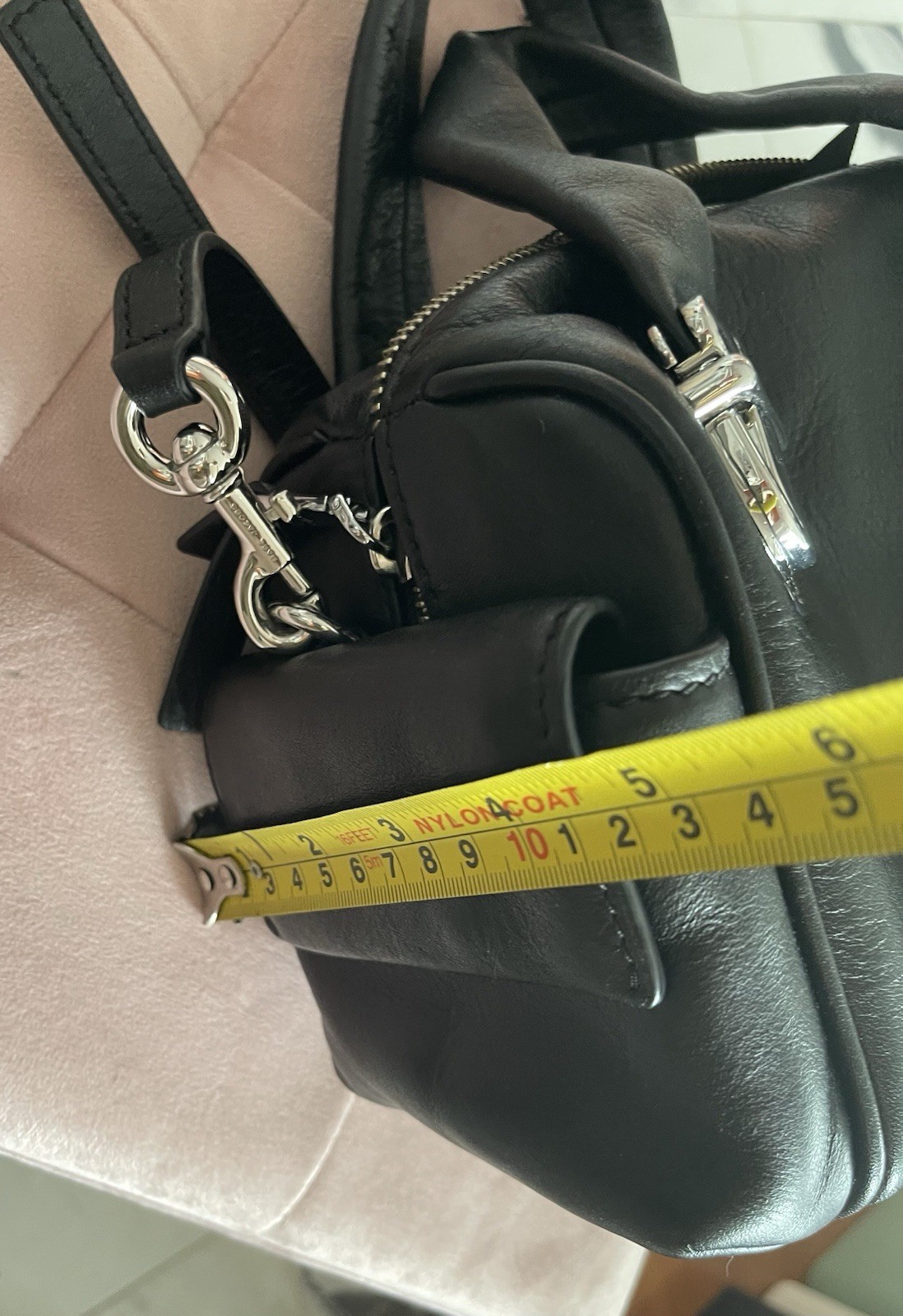 NWT MARC JACOBS Mini Pushlock Black Leather Satchel /Shoulder/Crossbody Bag $550