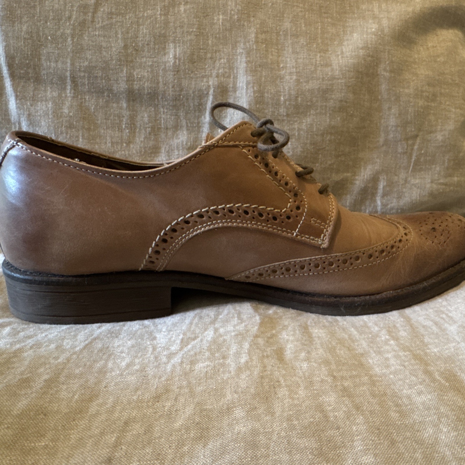 Bostonian Men’s Brown Leather Brogue Oxford Dress Shoes Lace Up Size 10M