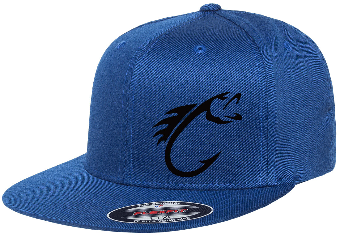 FISHING HOOK FISH FLEXFIT 6297F FLAT BILL HAT *FREE SHIPPING in BOX*