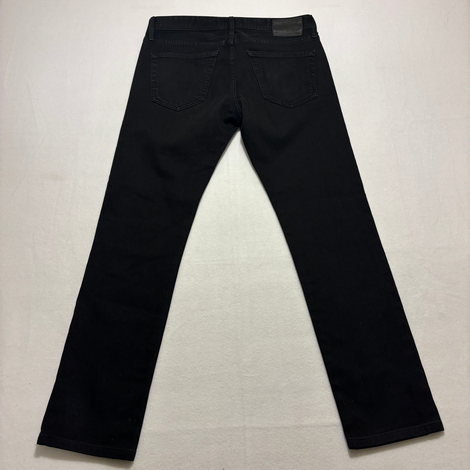 AG Adriano Goldschmied Matchbox Slim Straight Black Jeans Men 31×34 Actual 31×29