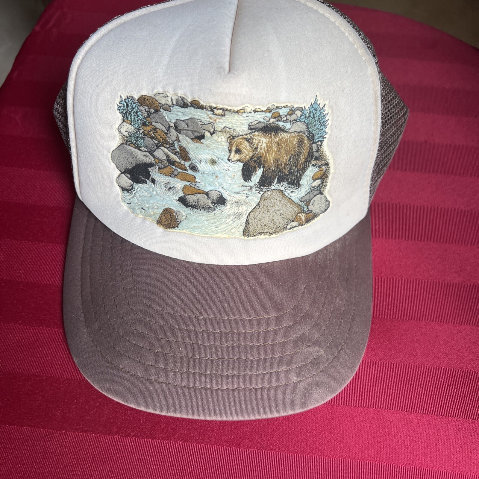 Vintage Snapback Hat Cap JJ Of Dallas MFG Bear In Stream Dad Cap