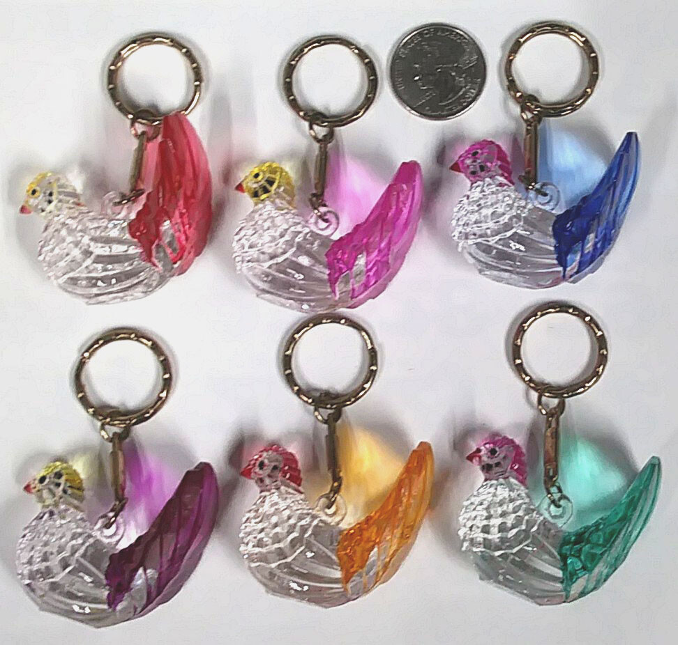 Lot of 12,24–Clear Plastic Animal keychain souvenir Random Color