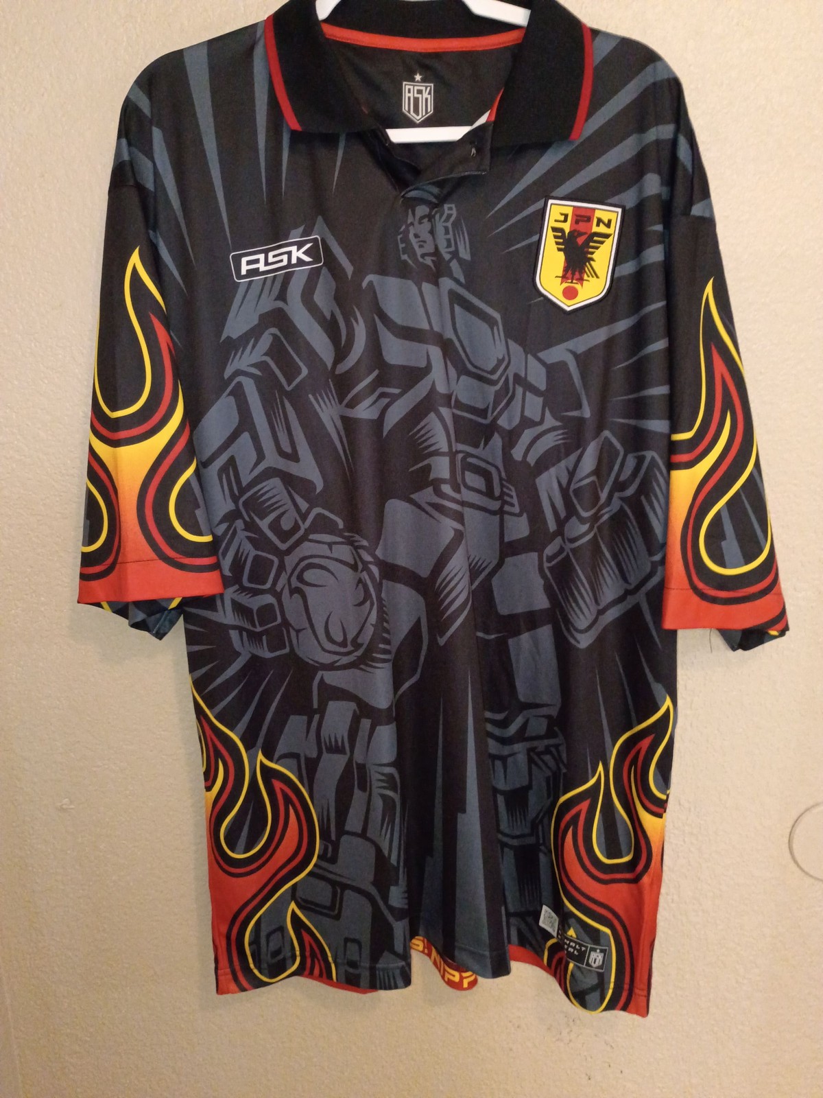 Asphalt Social Klub ASK Soccer Jersey Black Grey White Size L