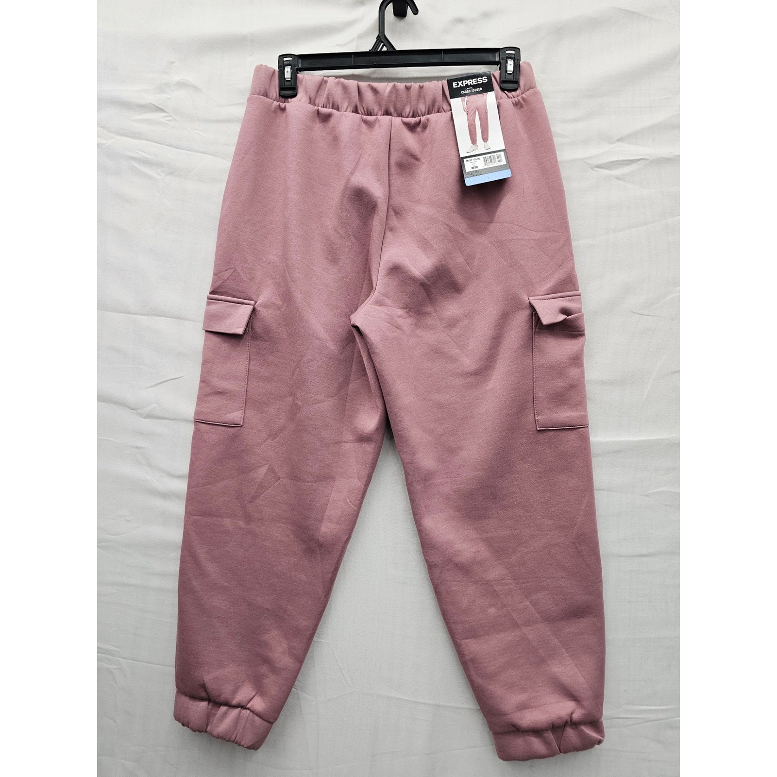Express Womens Cargo Jogger Pink Viscose Blend Relaxed Size Large