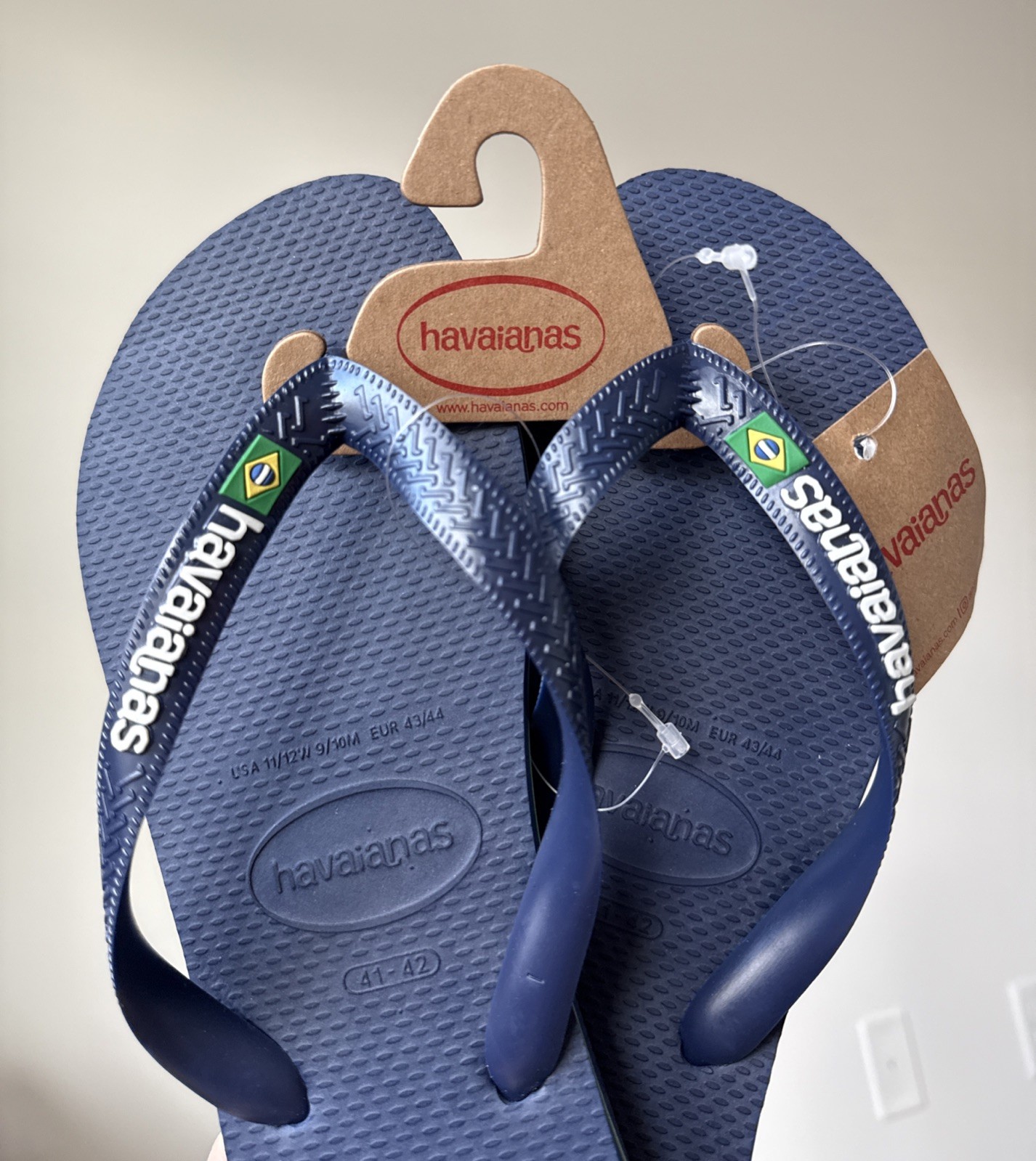 Havaianas Dark Blue Brazil Logo Flip Flop Sandals 9/10M 11/12W