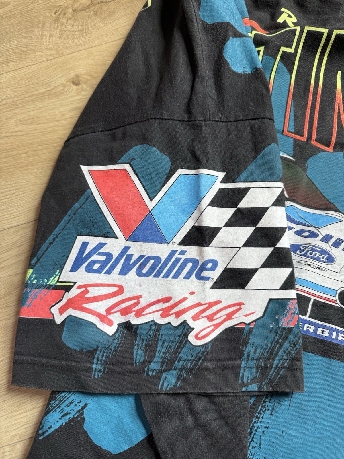 1993 Mark Martin Pure Power Valvoline All Over Print Shirt Size XXL NASCAR VTG