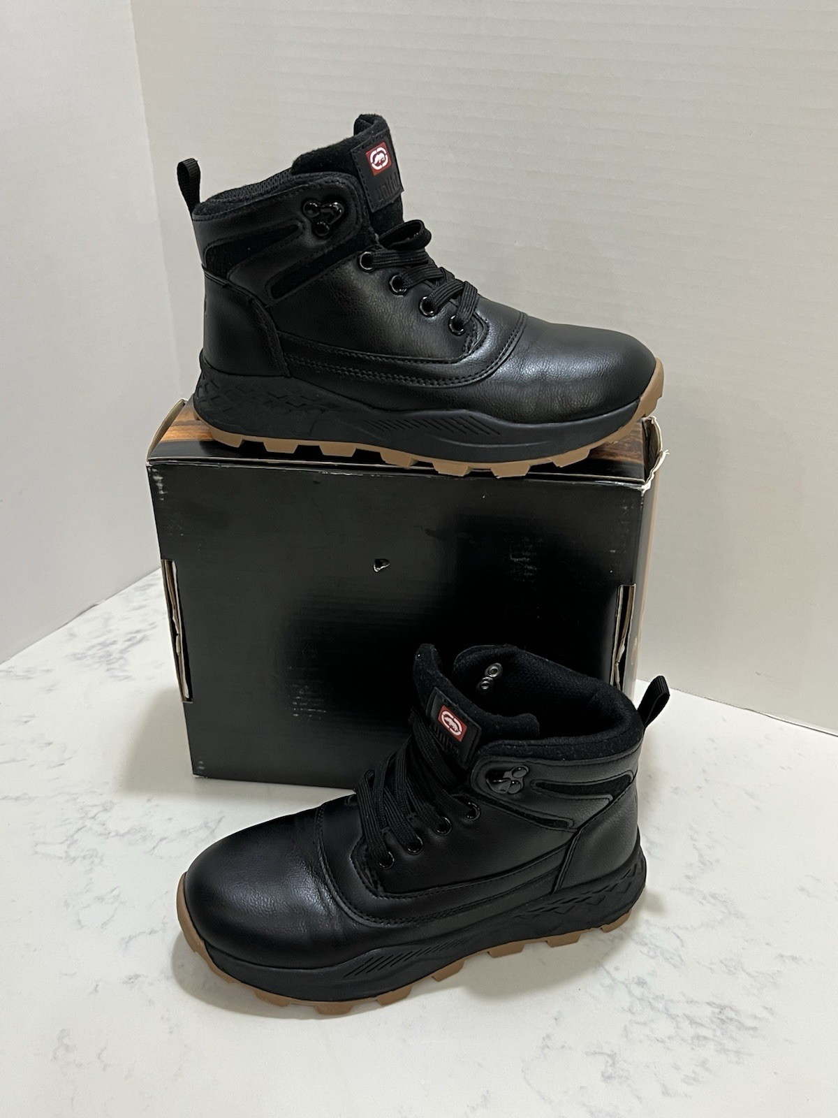 Unltd. Boy Boots Size 2. Color Is Black/brown Boots. Rubber