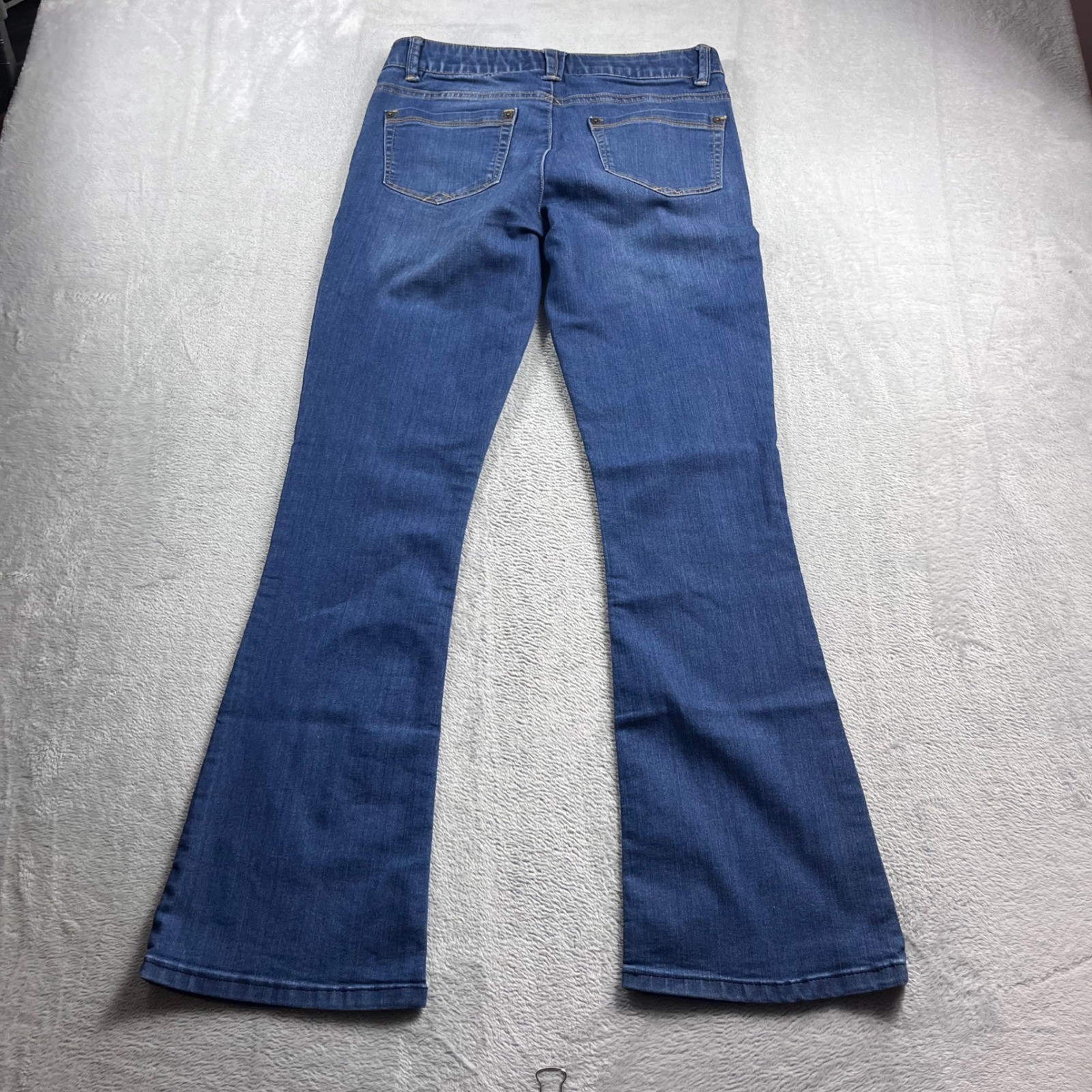 Democracy Ab Technology Distressed Bootcut Jeans Blue Womens Size 6 Distressed