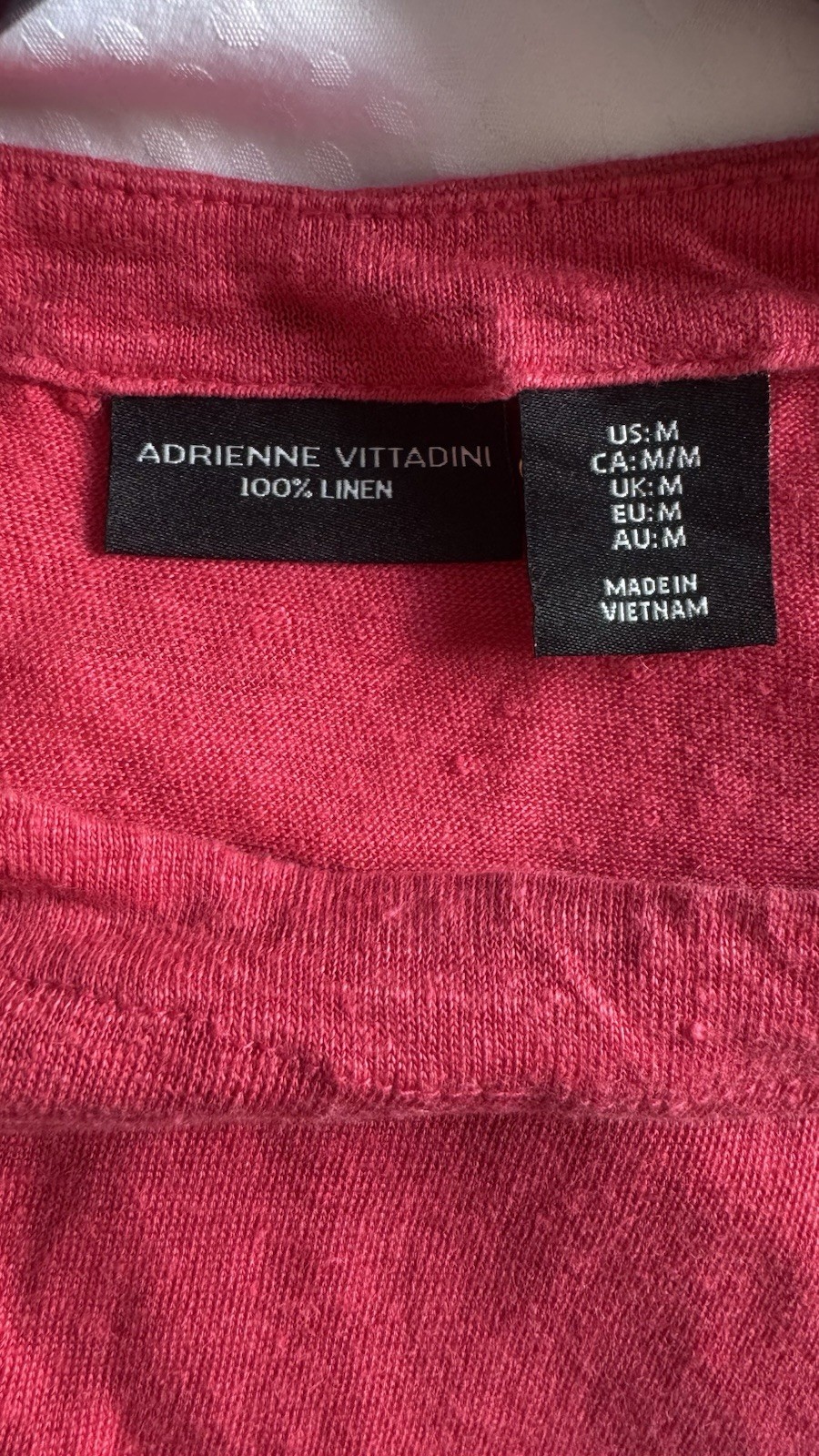Adrienne Vittadini 100% Linen Knit Top Pink Fuchsia Tunic Size M Altered