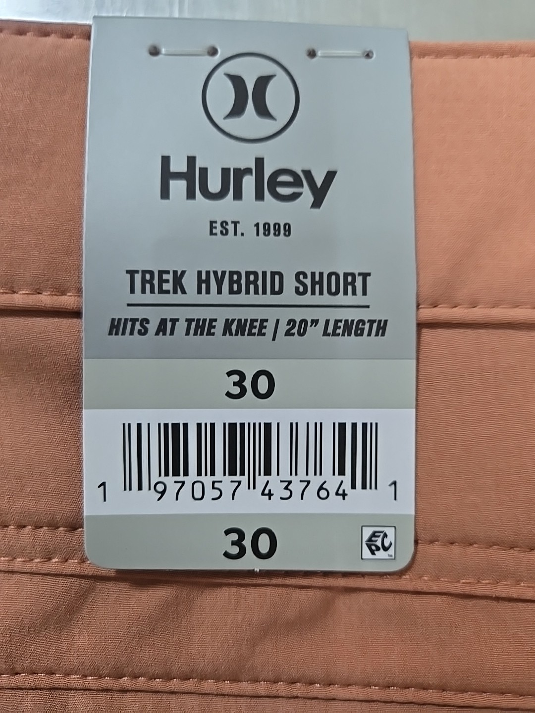 NWT: Men’s Hurley Trek Hybrid Shorts – Orange – Variety of Sizes!