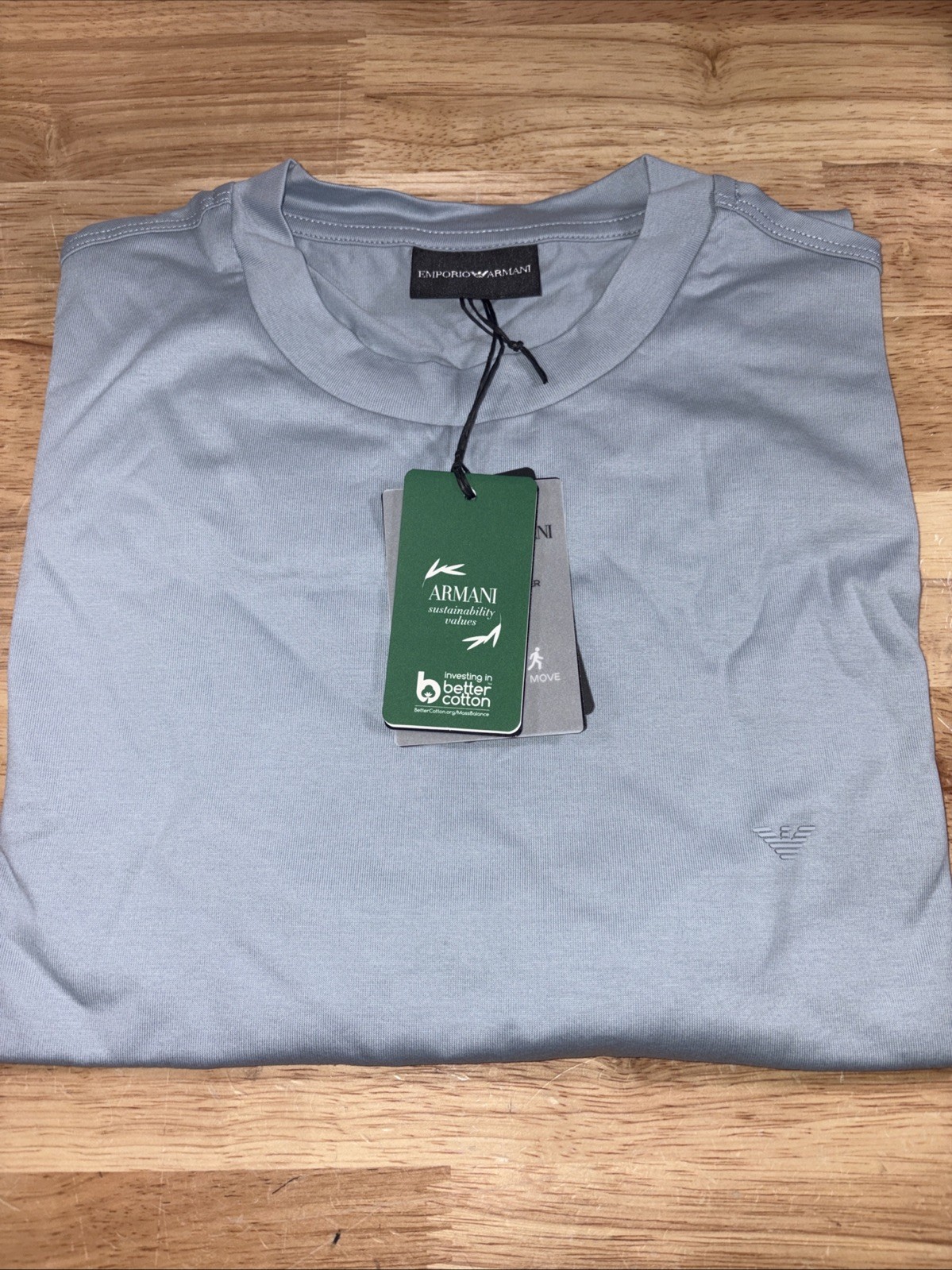 Emporio Armani Men’s Travel Essential T-shirt Color: Pearl Blue Size: M NEW