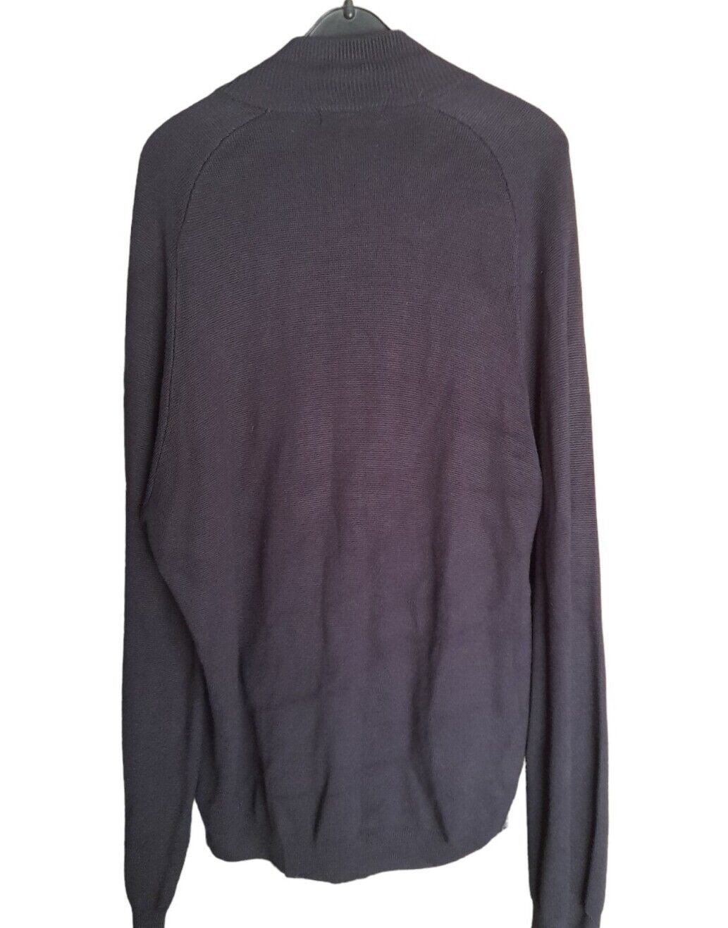 M&S Autograph Jumper Jacket Mens XL 44″/46″ Chest Navy Full Zip Size Extra Large