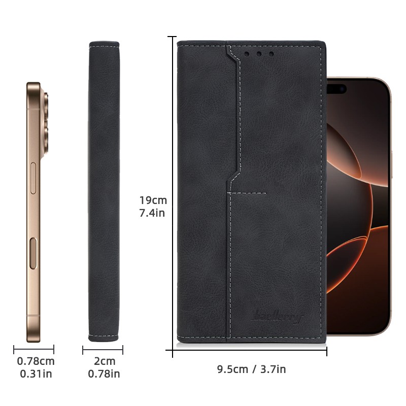 Men’s Leather Long Wallet Bifold ID Card Holder Purse Checkbook Clutch Billfold