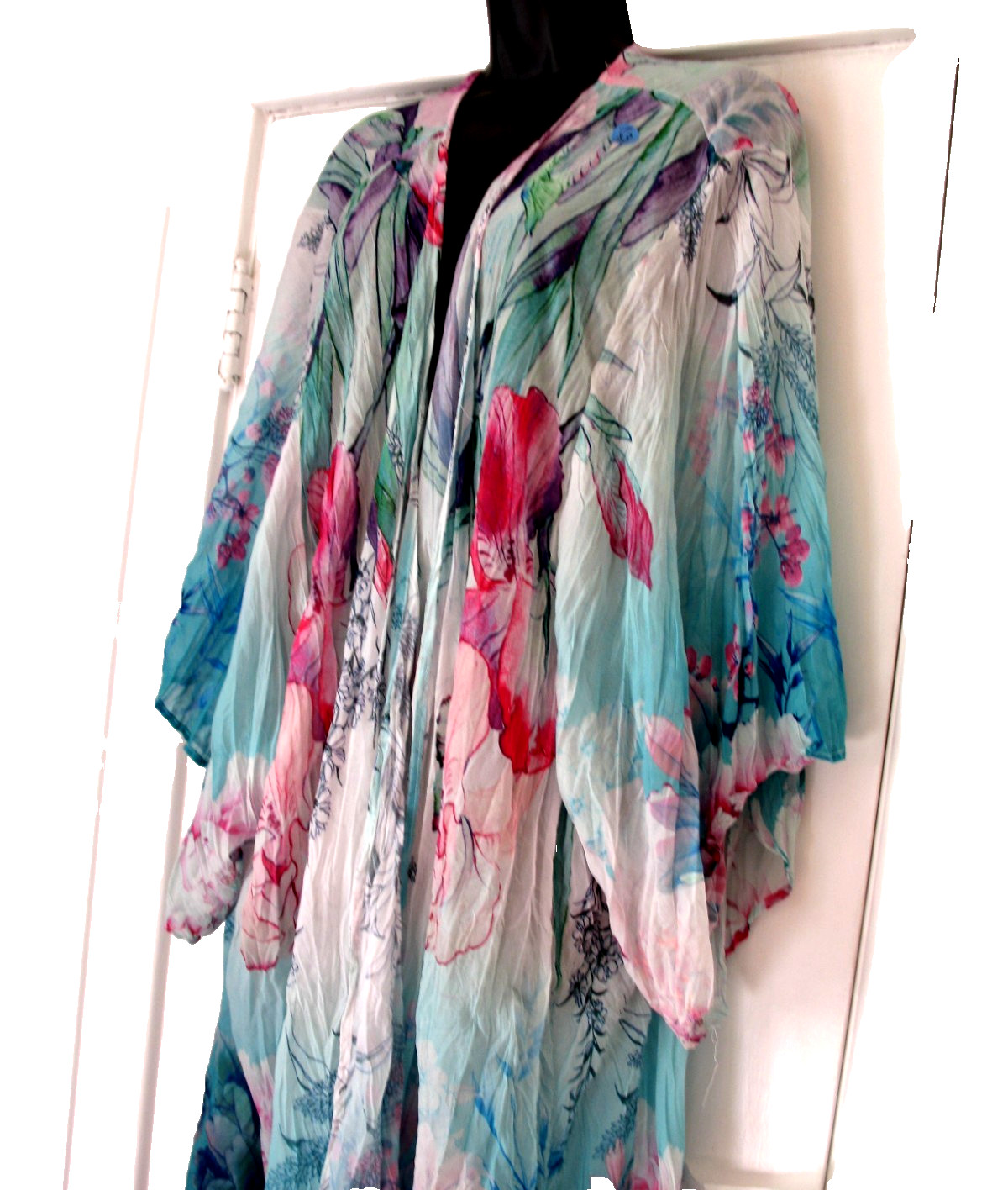 Avenue Brand Shirt Dress Maxi Fushia, Green, Pink Duster Size 30/32