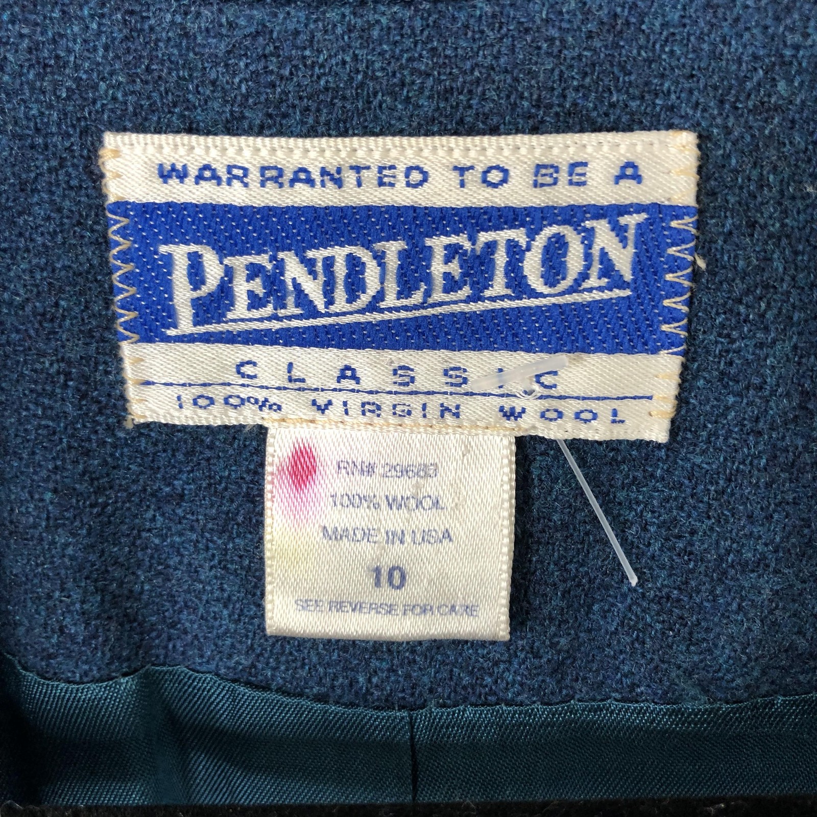 Pendleton Blazer Womens 10 Blue 100% Virgin Wool Old Money Yacht Academia