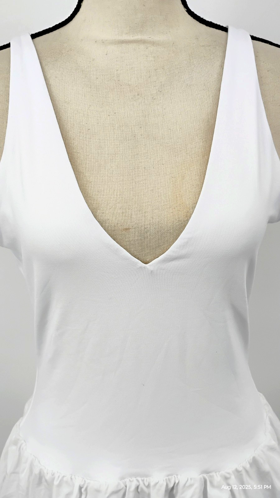 NEW Aritzia Babaton Optimist Contour Cotton Poplin Fit Flare Micro Dress White L
