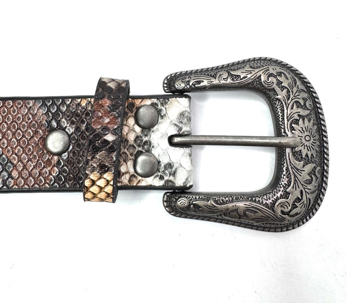 Angel Ranch D140000902 Womens Python StudsEdge Western Belt Multi- S Size