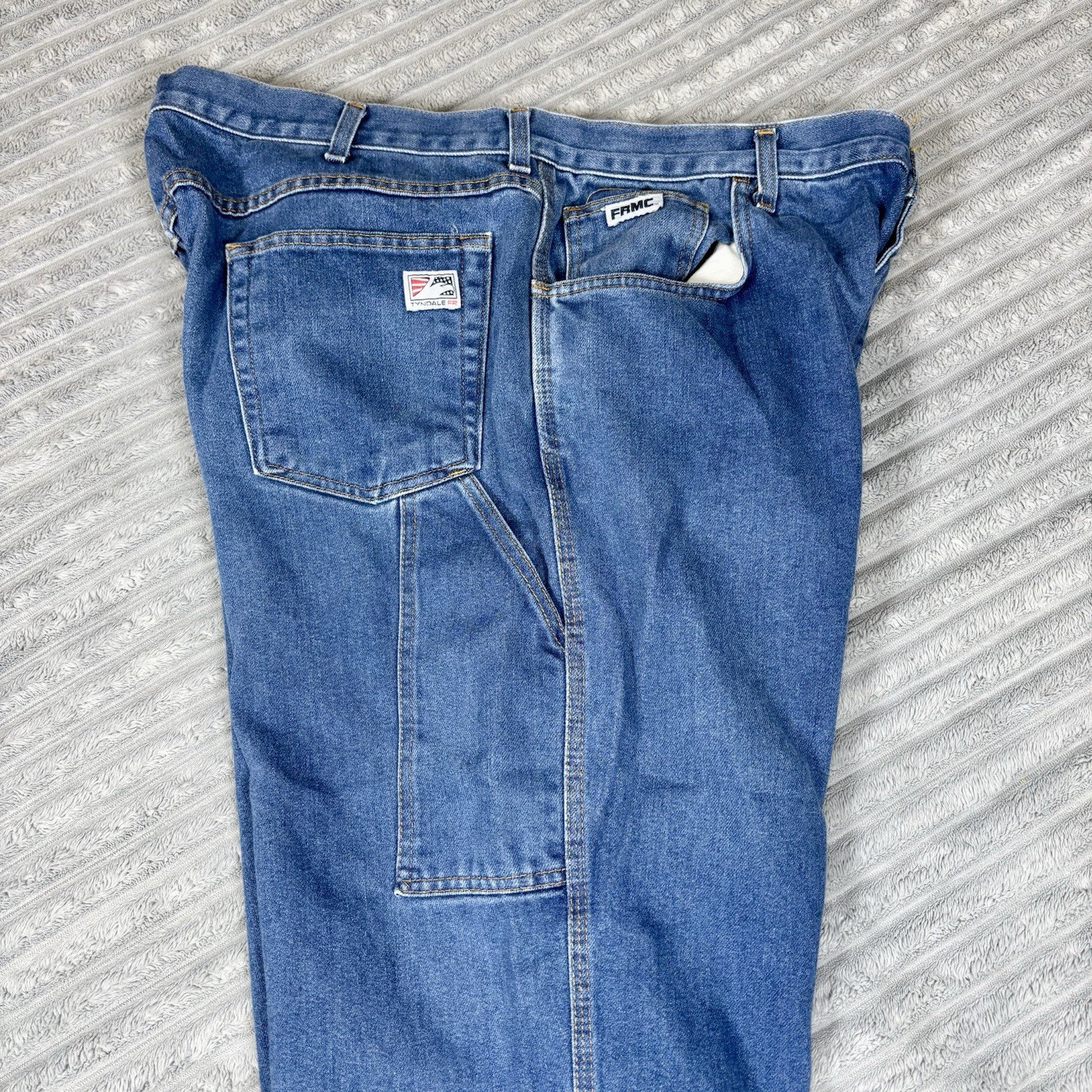 Tyndale FR Jeans Men 42×28 Blue Flame Resistant Cotton Arc F290T Denim blue