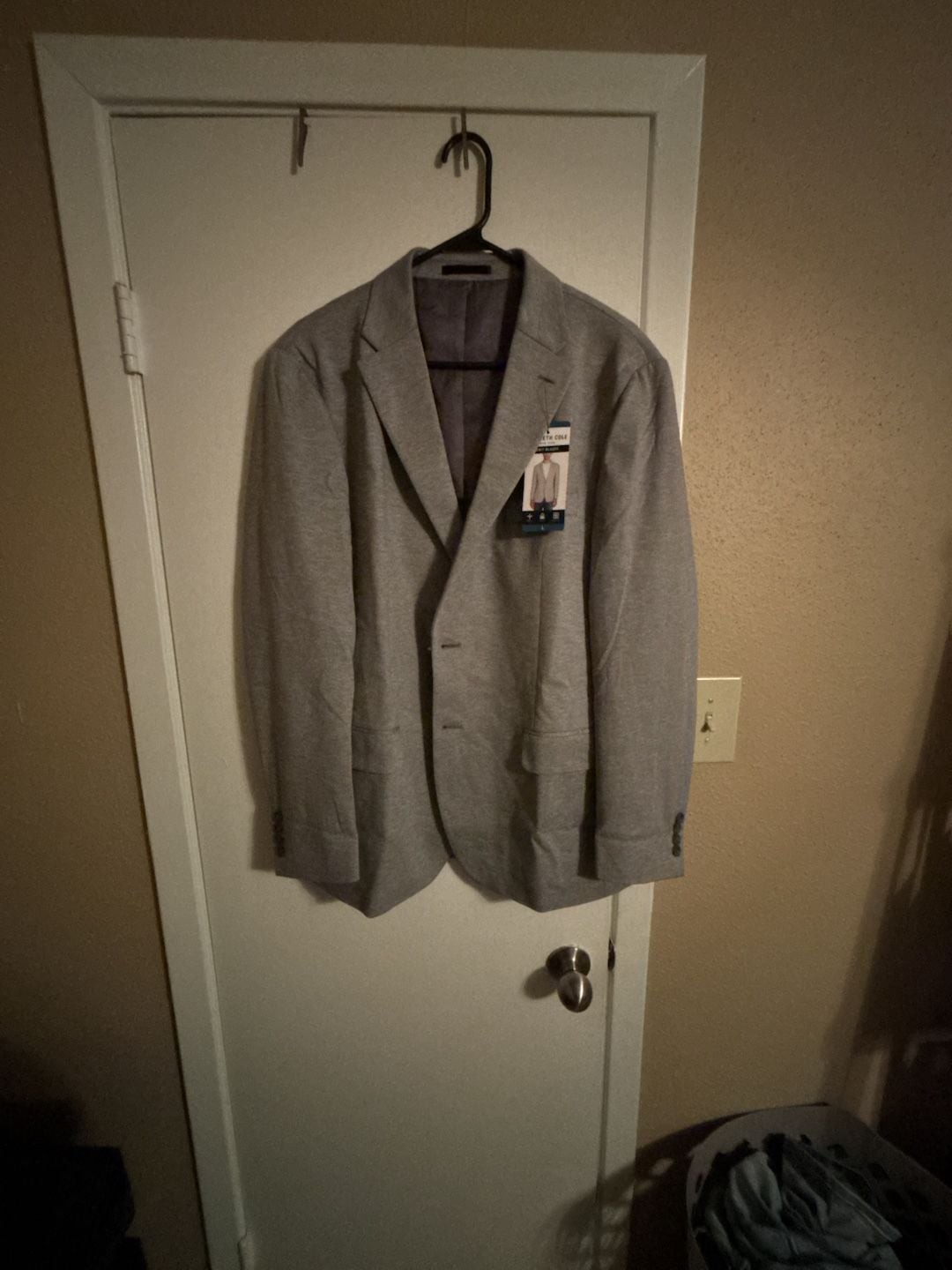 Kenneth Cole New York Men’s Heather Grey Knit Blazer