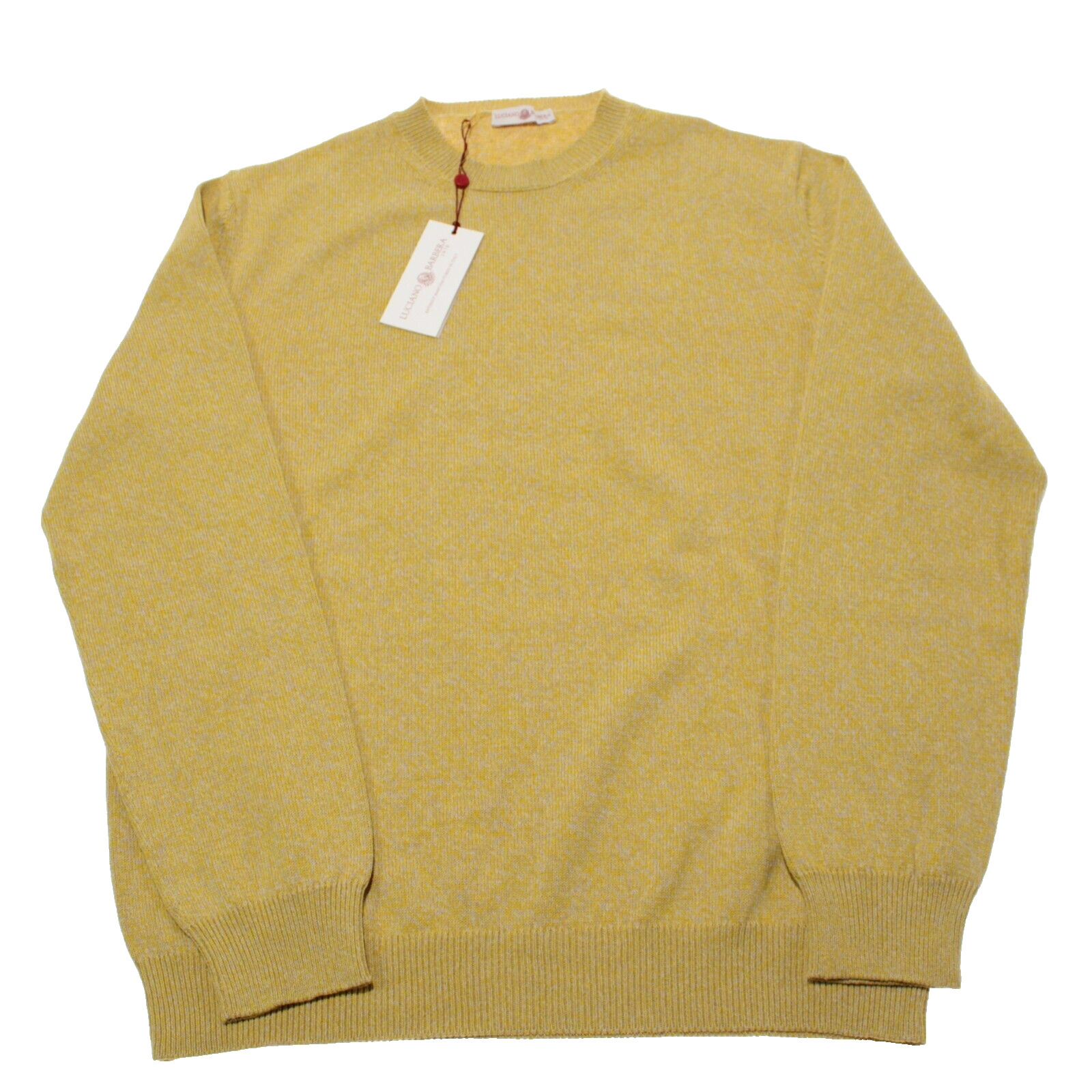 Luciano Barbera NWT Pullover Sweater Size 56 US XXL in Yellow/Beige Cotton/Linen