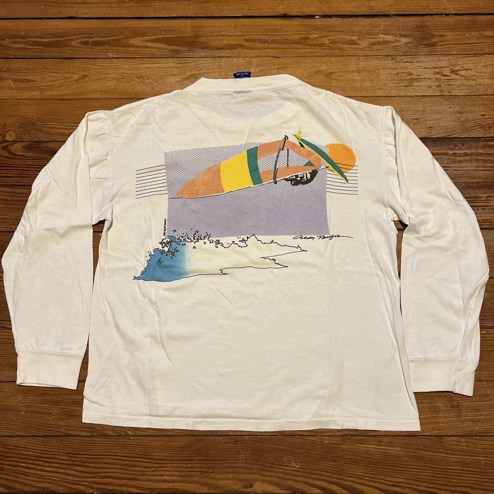 Vintage 80s Ocean Pacific OP Surfer Single Stitch Shirt Large Art Long Sleeve L