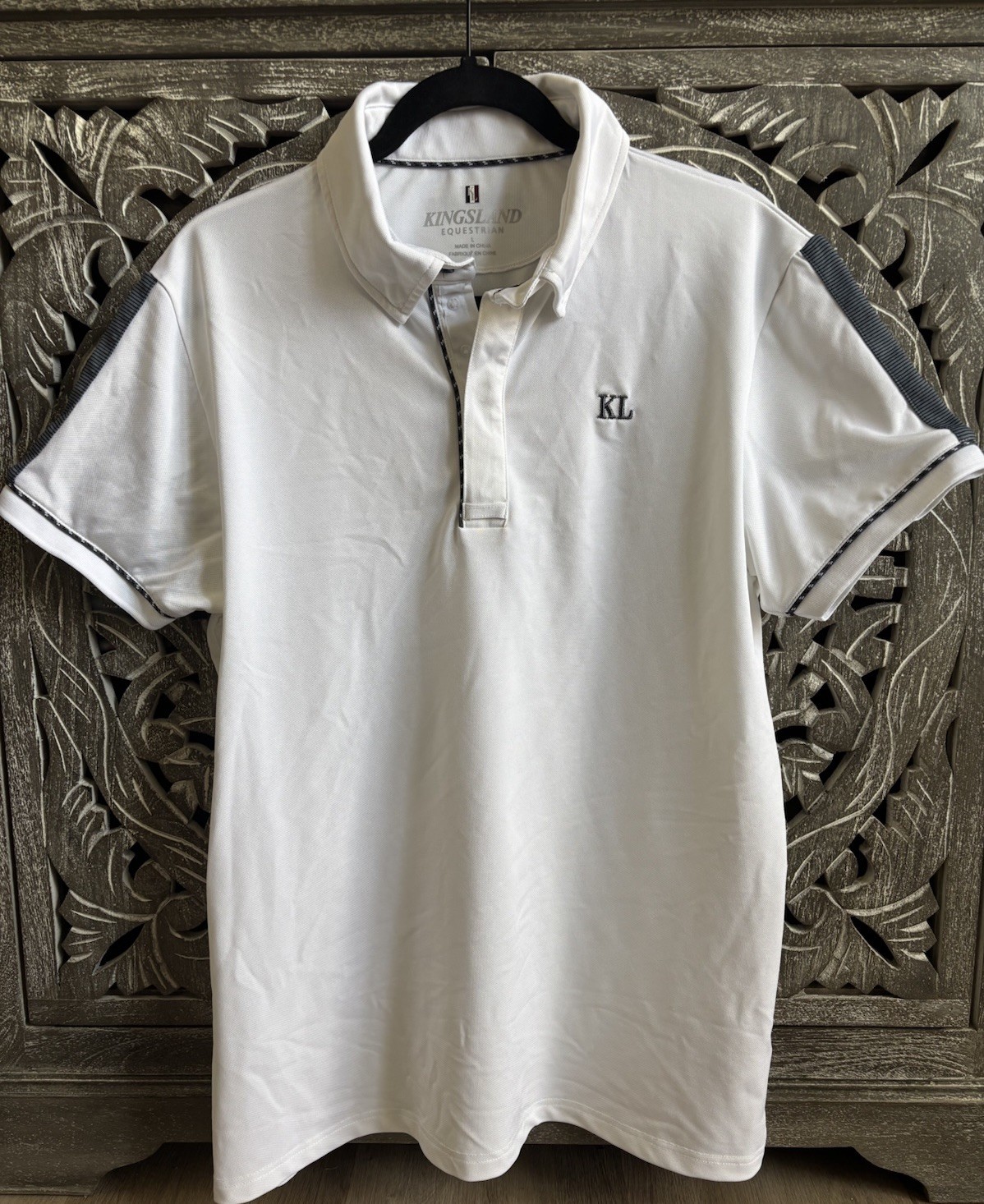 Kingsland KL Men’s White Polo Shirt Size Large Equestrian Activewear pre-owned