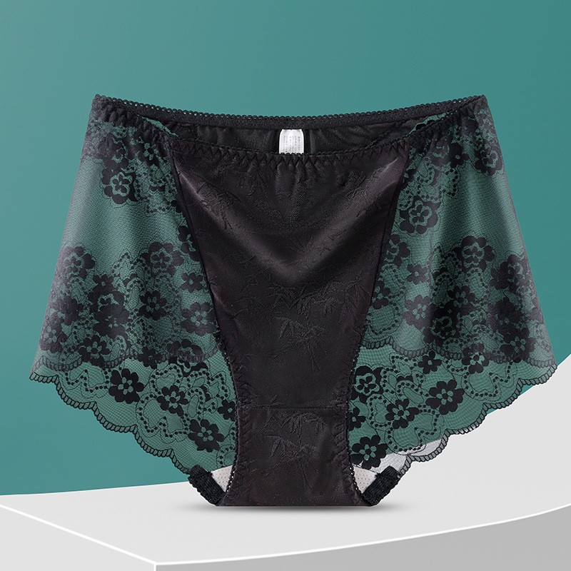 3X Women High Waist Knickers Briefs Lady Lace Seamless Underwear Panties L-4XL
