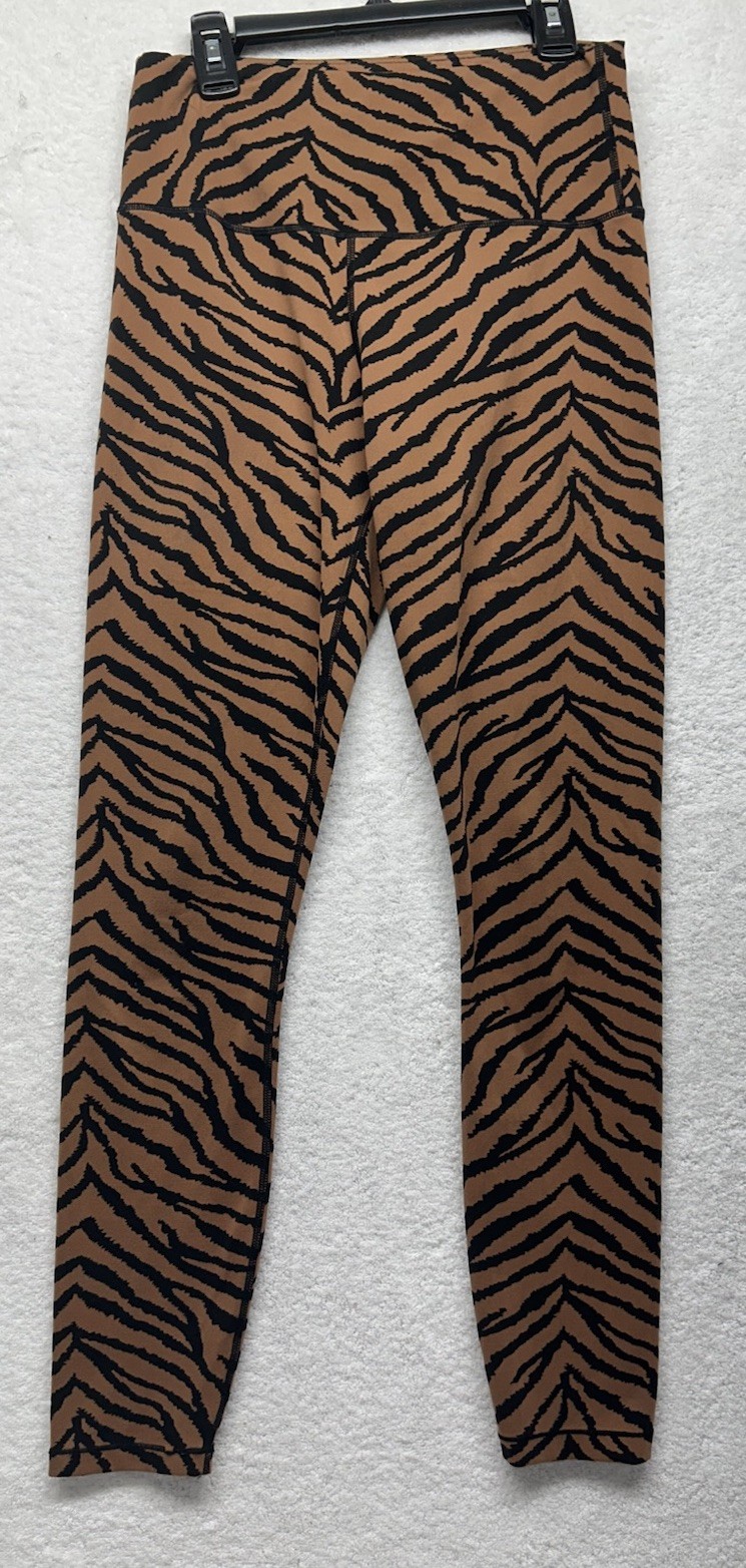 Varley Womens Size S Brown Century Zebra Print Legging Pants (L1)