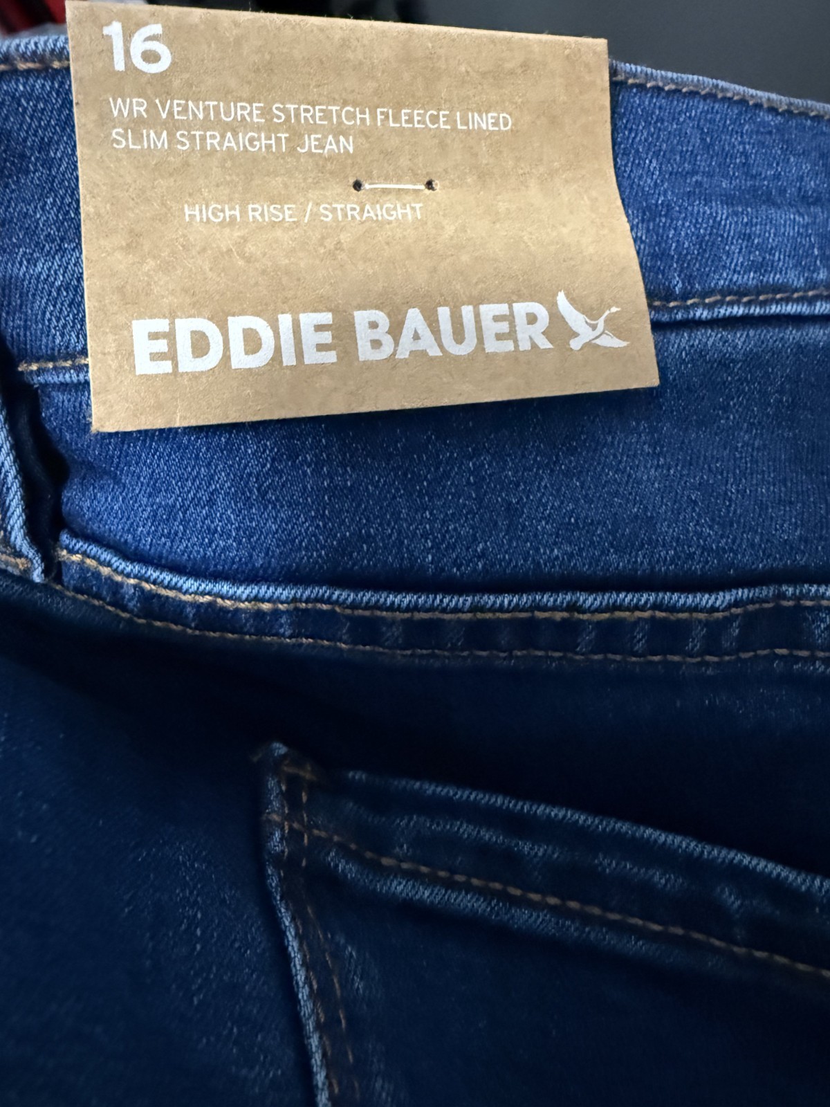 Eddie Bauer Women’s Venture Stretch Fleece-Lined Slim Straight Leg Jeans