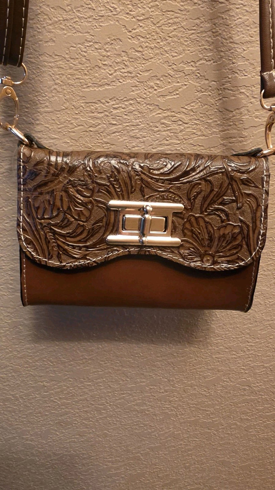 Artisanal 100% Leather Handbag | Hand tooled Shoulder Bag