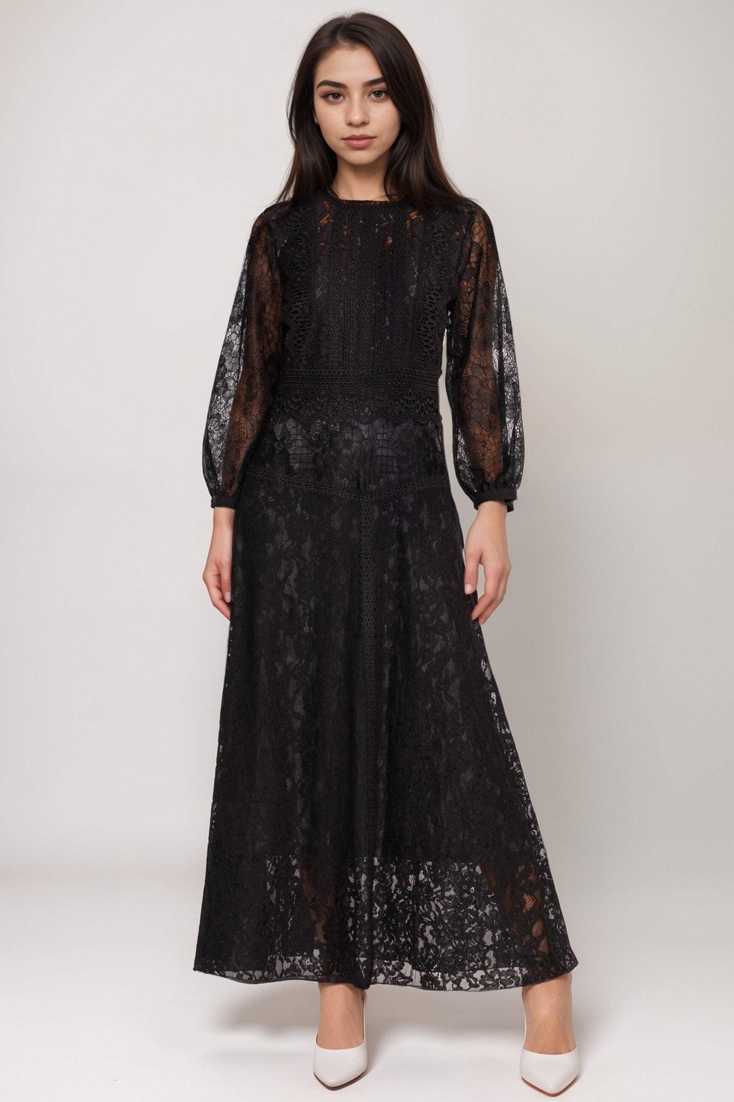 Johnny Was Biya Black Thea Lace Dress B33724-O