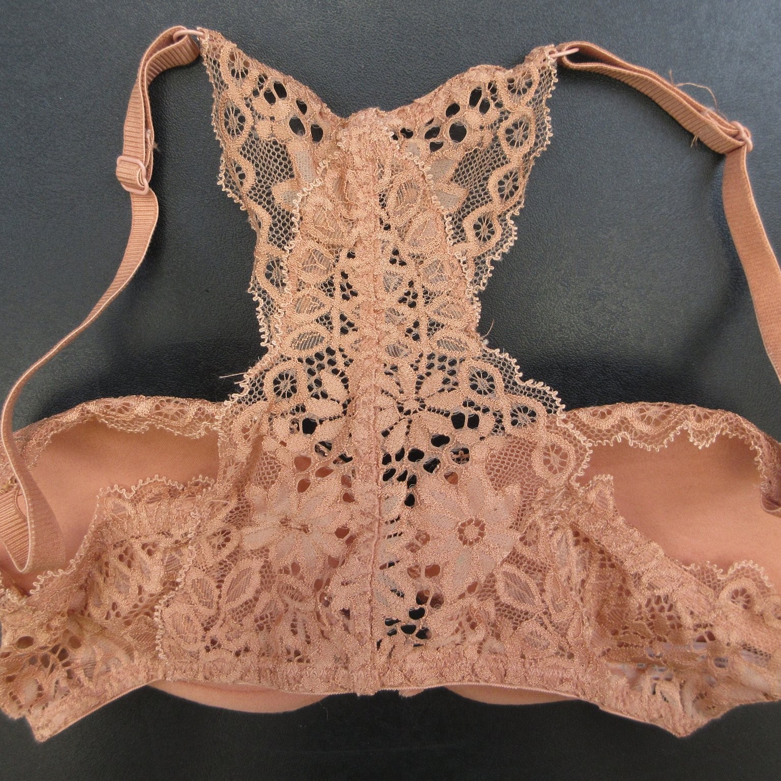 auden Women’s 32B Blush Pink Lace Push Up Racerback Underwire Bra