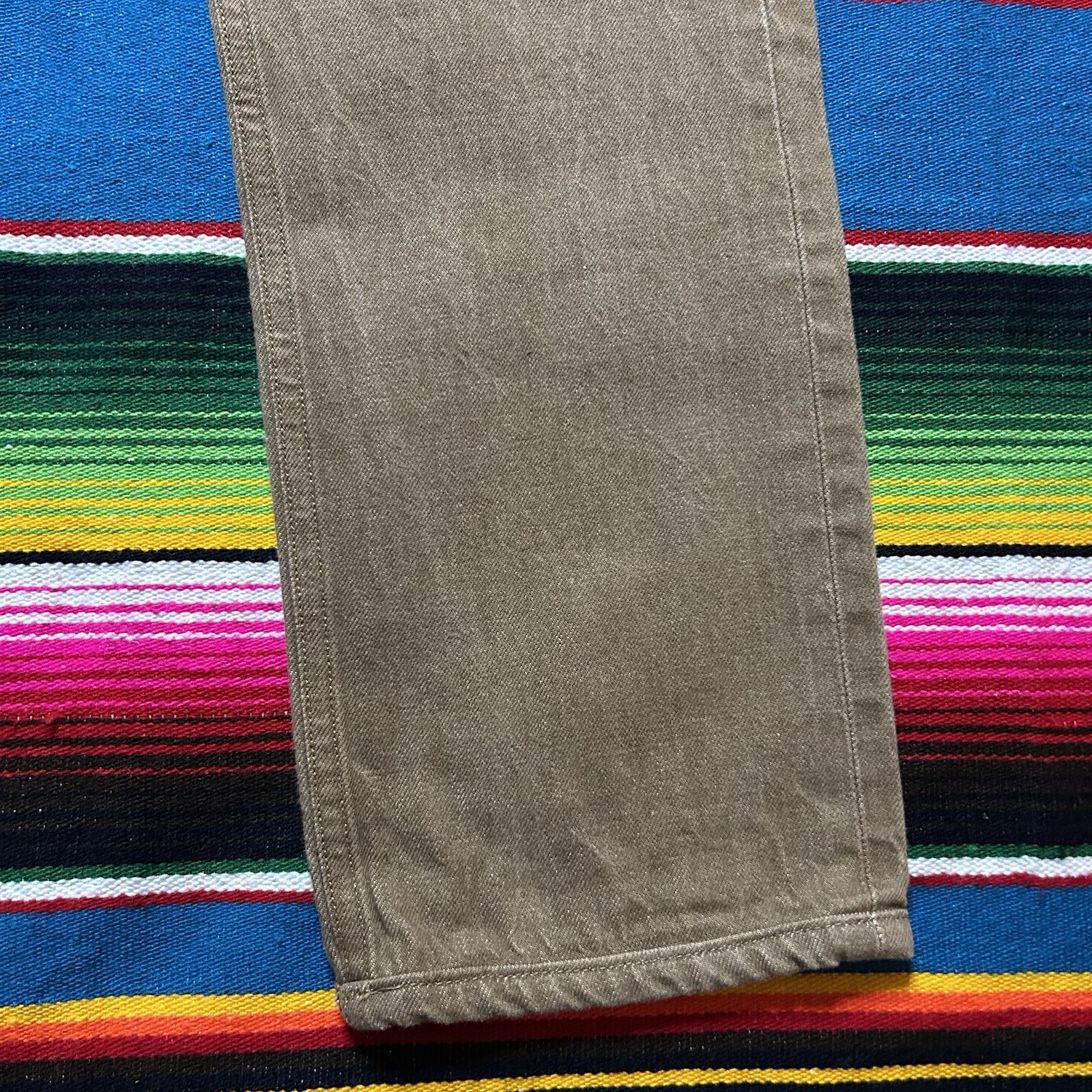 Gustin Jeans Selvedge Brown Size 34 California Slim Raw Button Fly