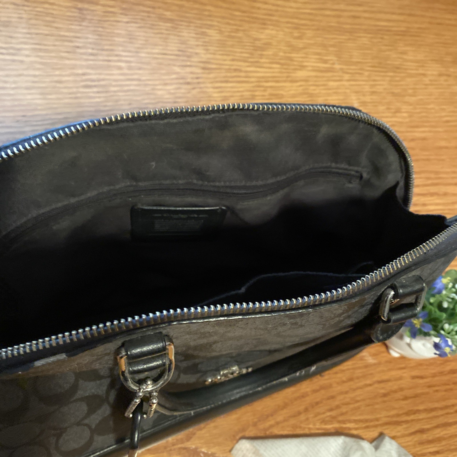 GENUINE COACH FACTORY OUTLET BLACK LEATHER HANDBAG SIERRA SATCHEL # G1777-F58287