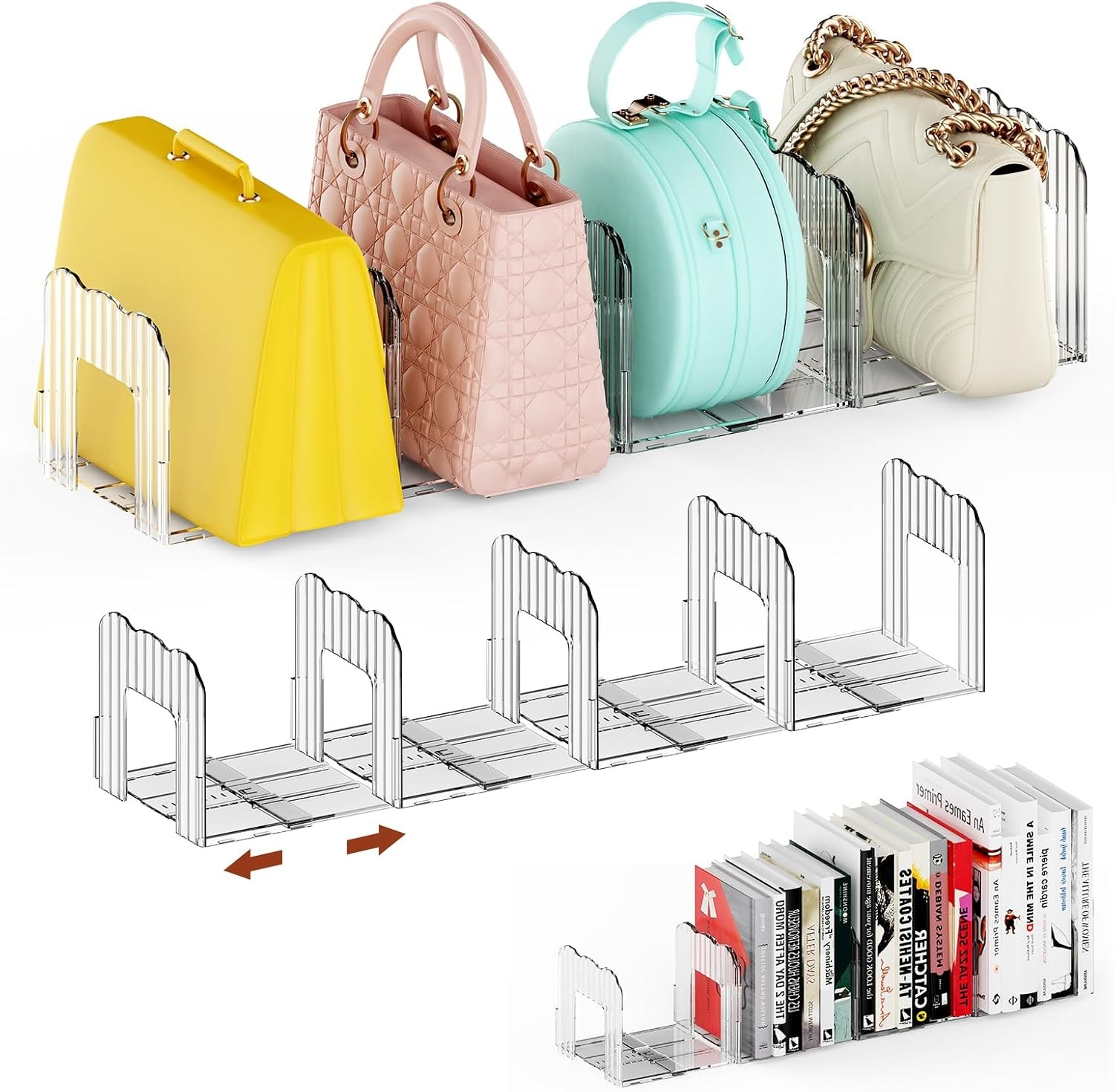 Storage Handbag Storage Shelf Dividers, 1 Set Plastic Clutch Dividers